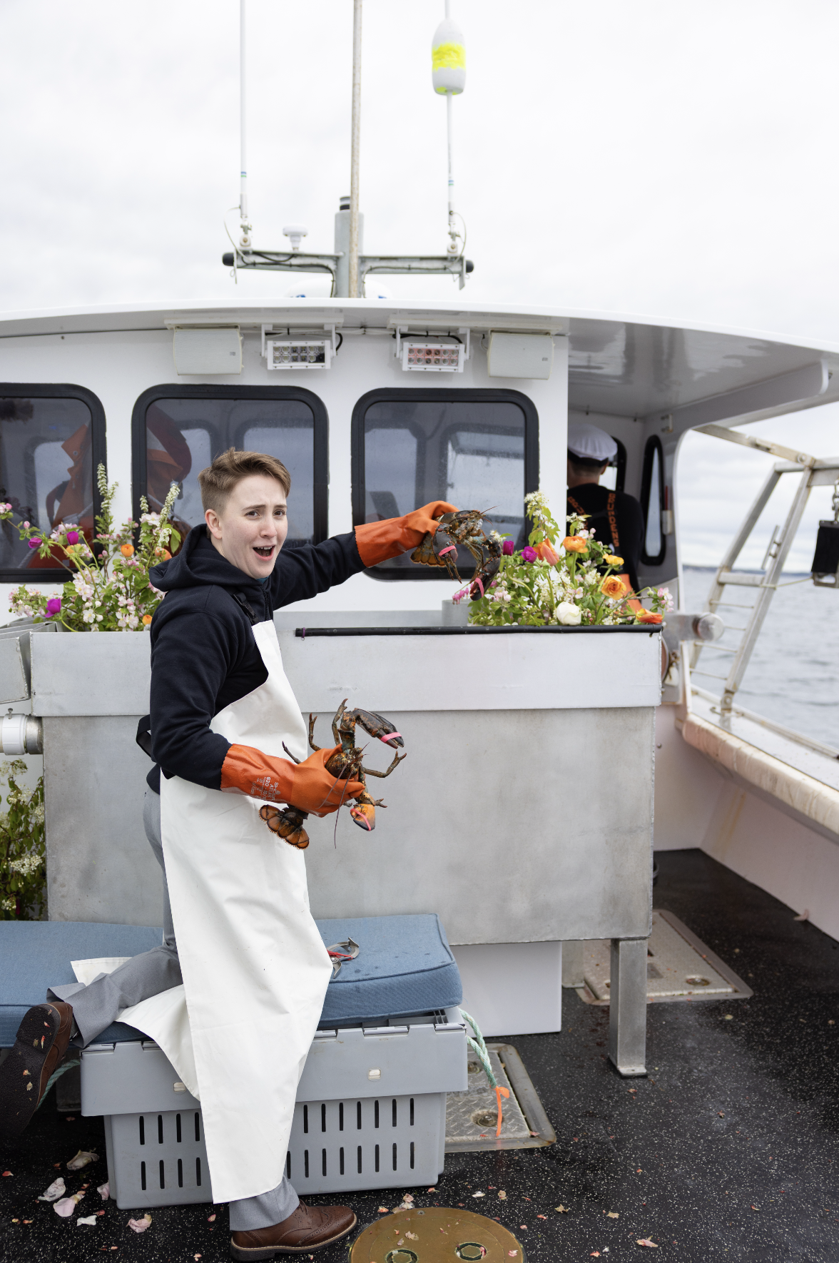 catching lobsters fresh from the boat for lobster bake