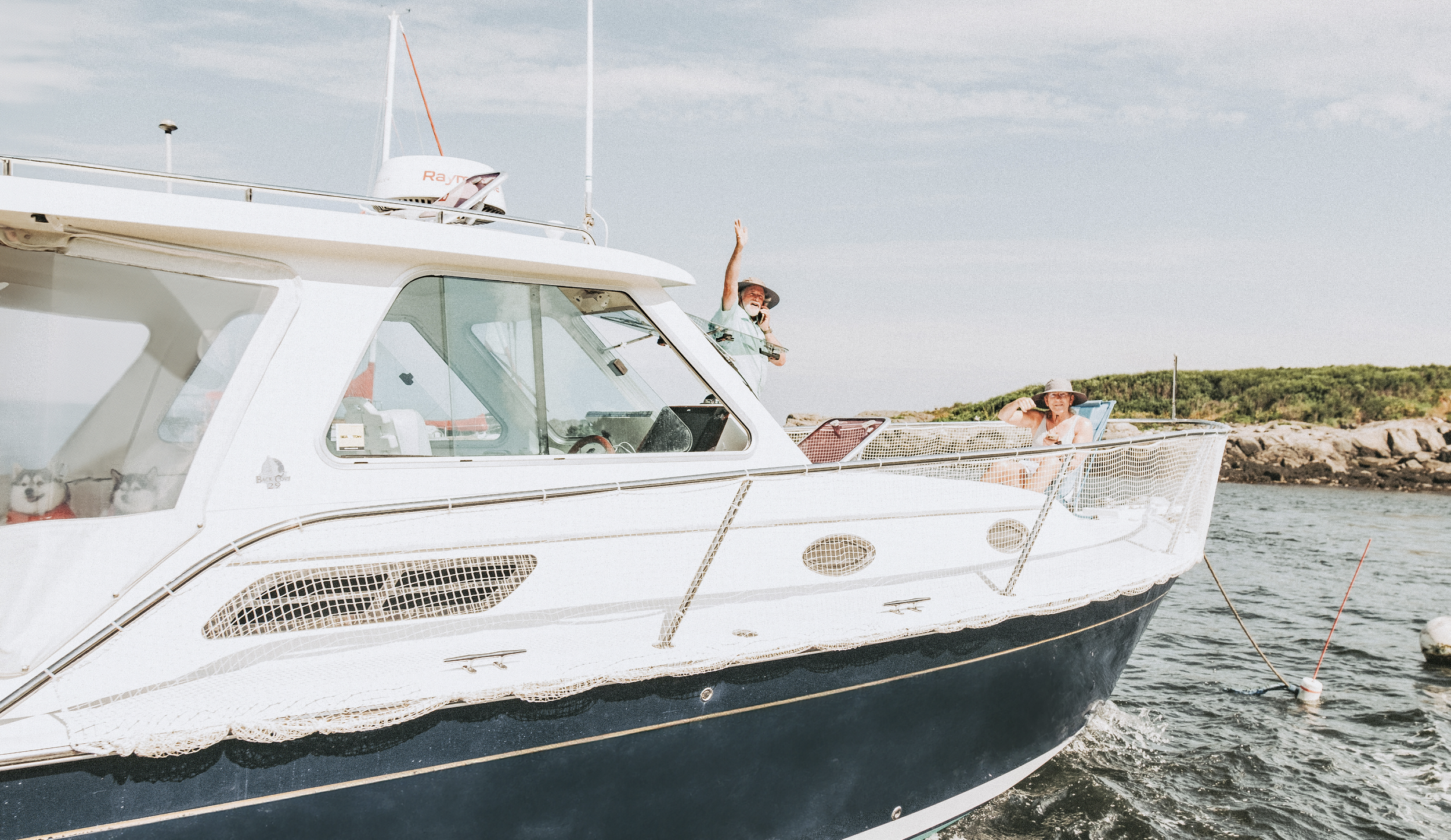 yacht at the cove at Seguin Island