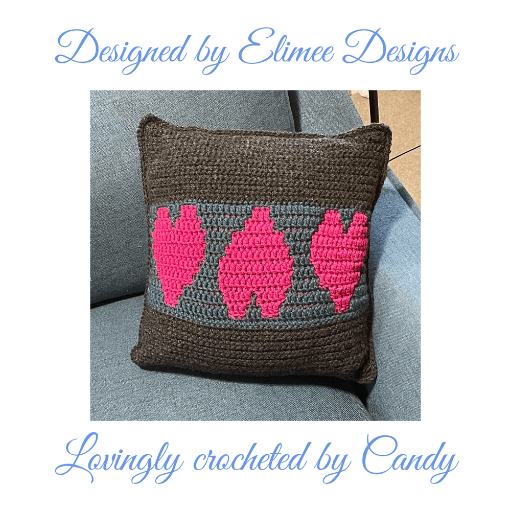 simply love mosaic crochet cushion cover in pink, black and grey.png