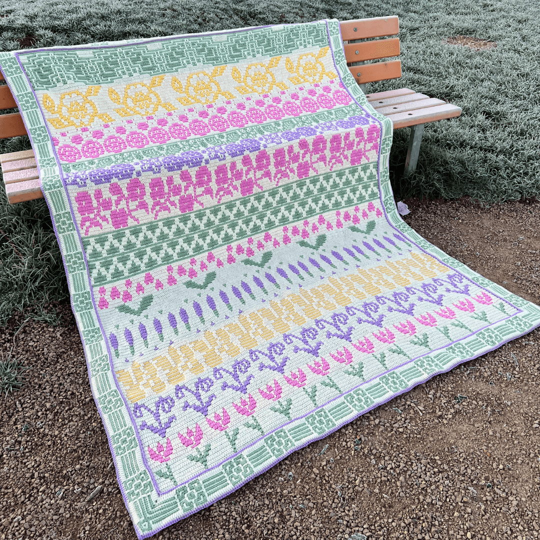 British Country Garden Blanket Crochet Along - Crochet Pattern