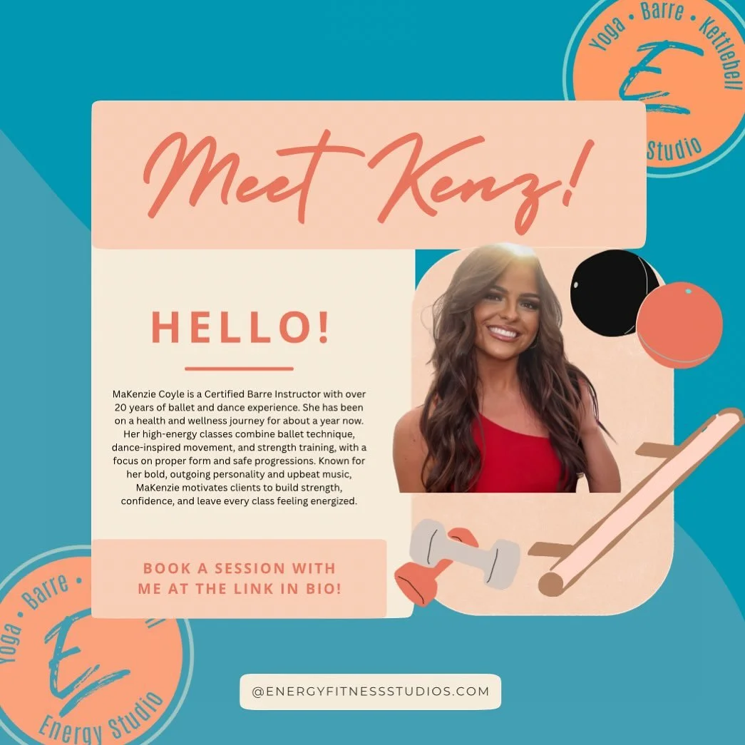 ✨🩰Meet our Barre 1 instructor Kenz! 

✨MaKenzie Coyle is a Certified Barre Instructor with over 20 years of ballet and dance experience. She has been on a health and wellness journey for about a year now. Her high-energy classes combine ballet techn