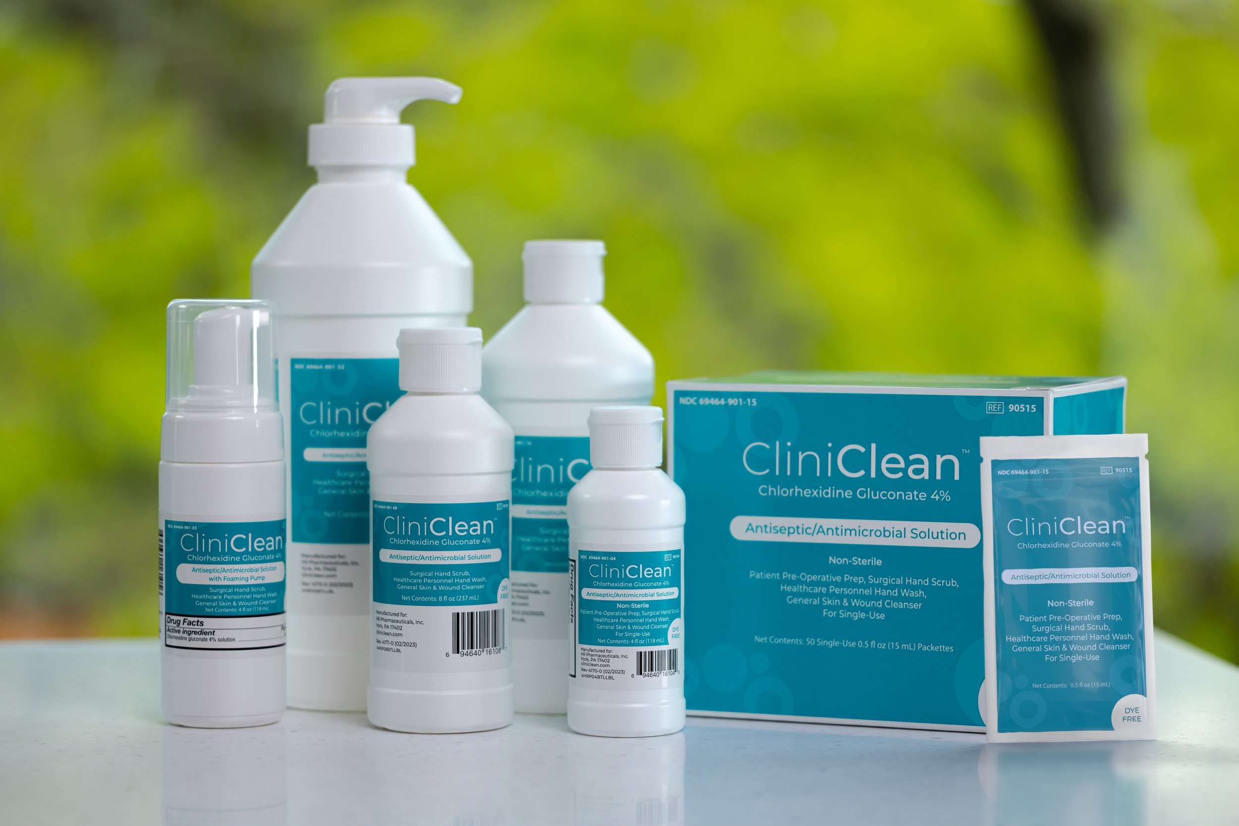 Product photography for the CliniClean line of products for HR Pharmaceuticals