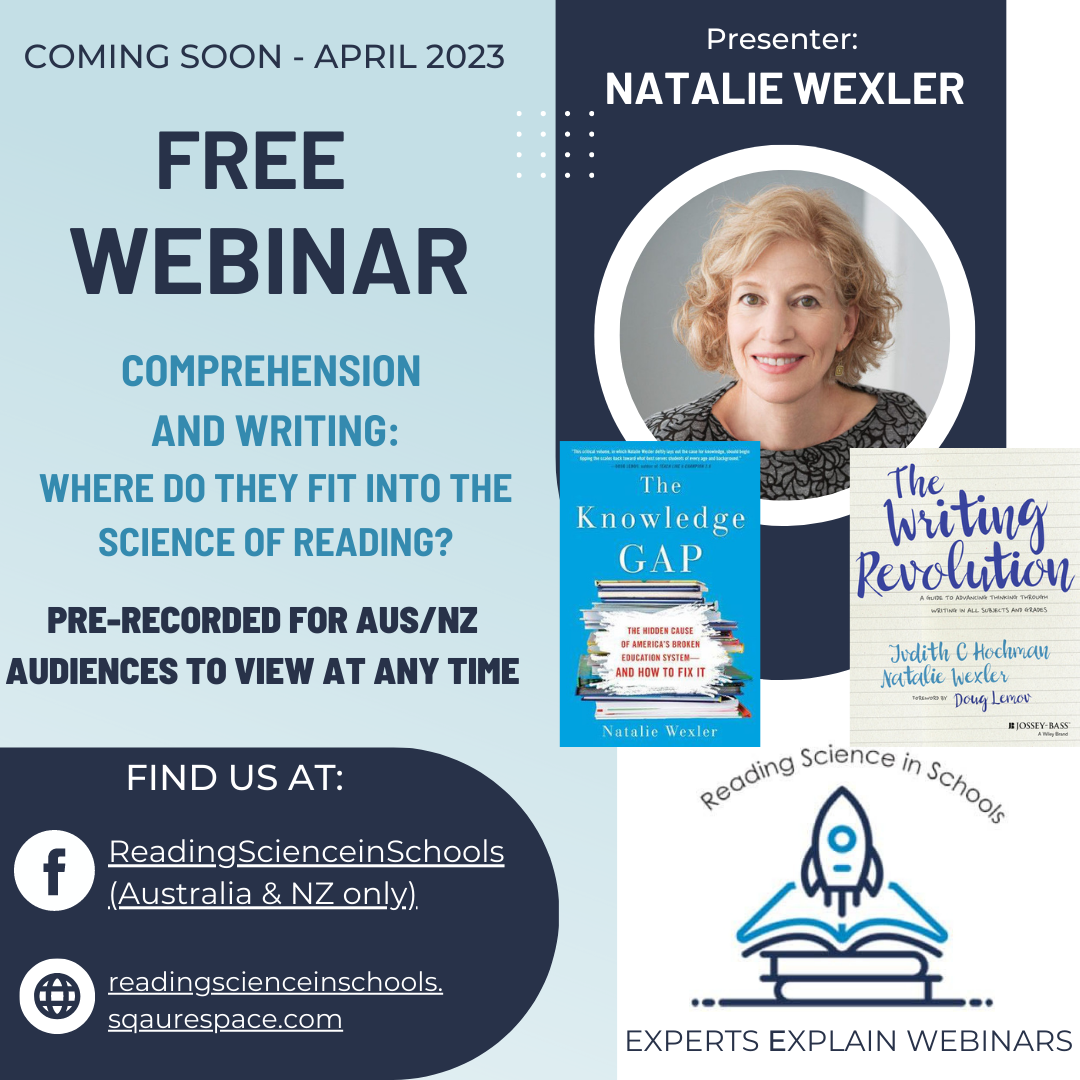 Experts Explain webinars — Reading Science in Schools