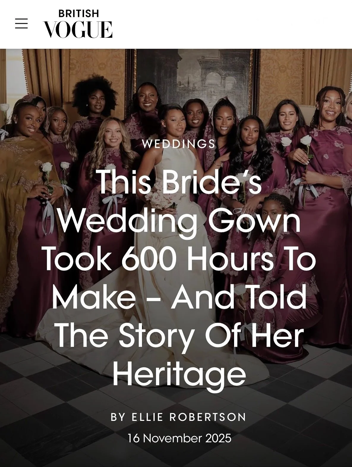 Featured in VOGUE. The wedding of @tkcrooks and Chuba was already a dream. 🥂VOGUE @britishvogue simply confirmed what everyone at that celebration already felt. The elegance, the joy, the atmosphere they created in Rome had its own gravity, and I wa