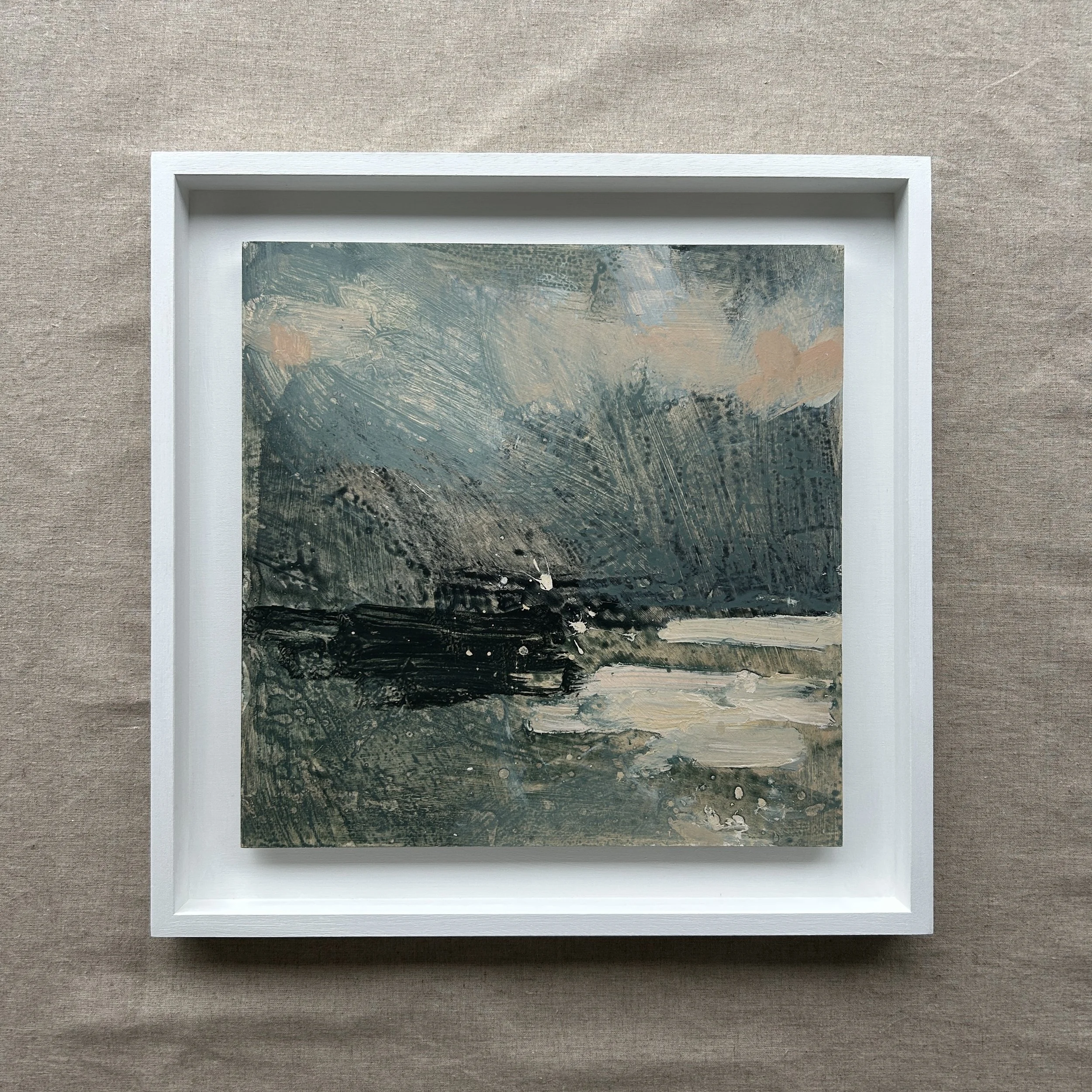 Pink clouds, dark sea