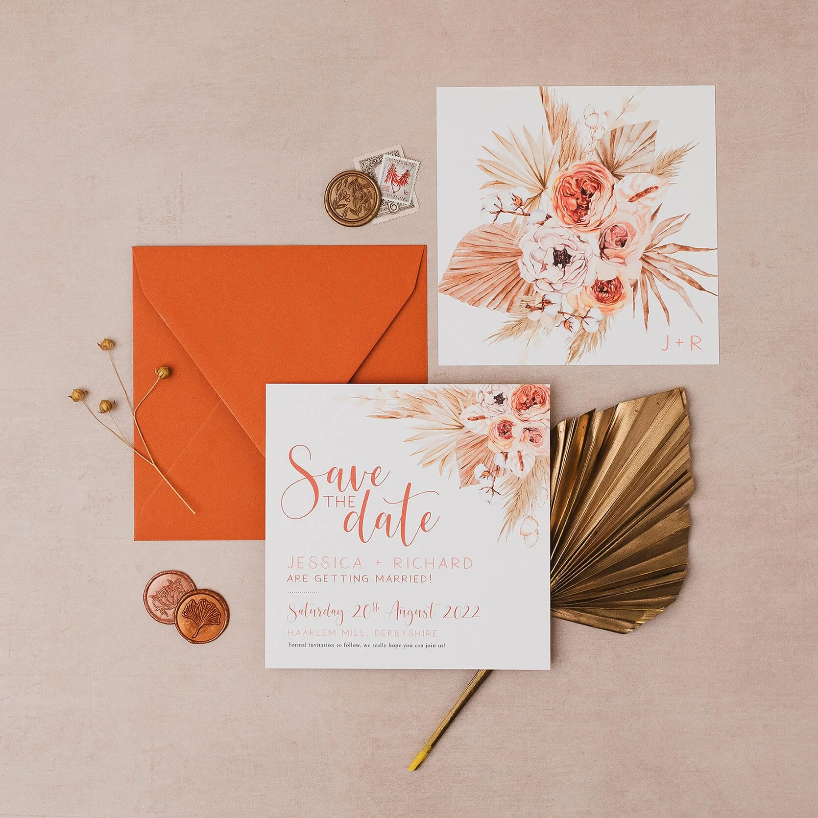 Pampas Wedding Save The Date Sample