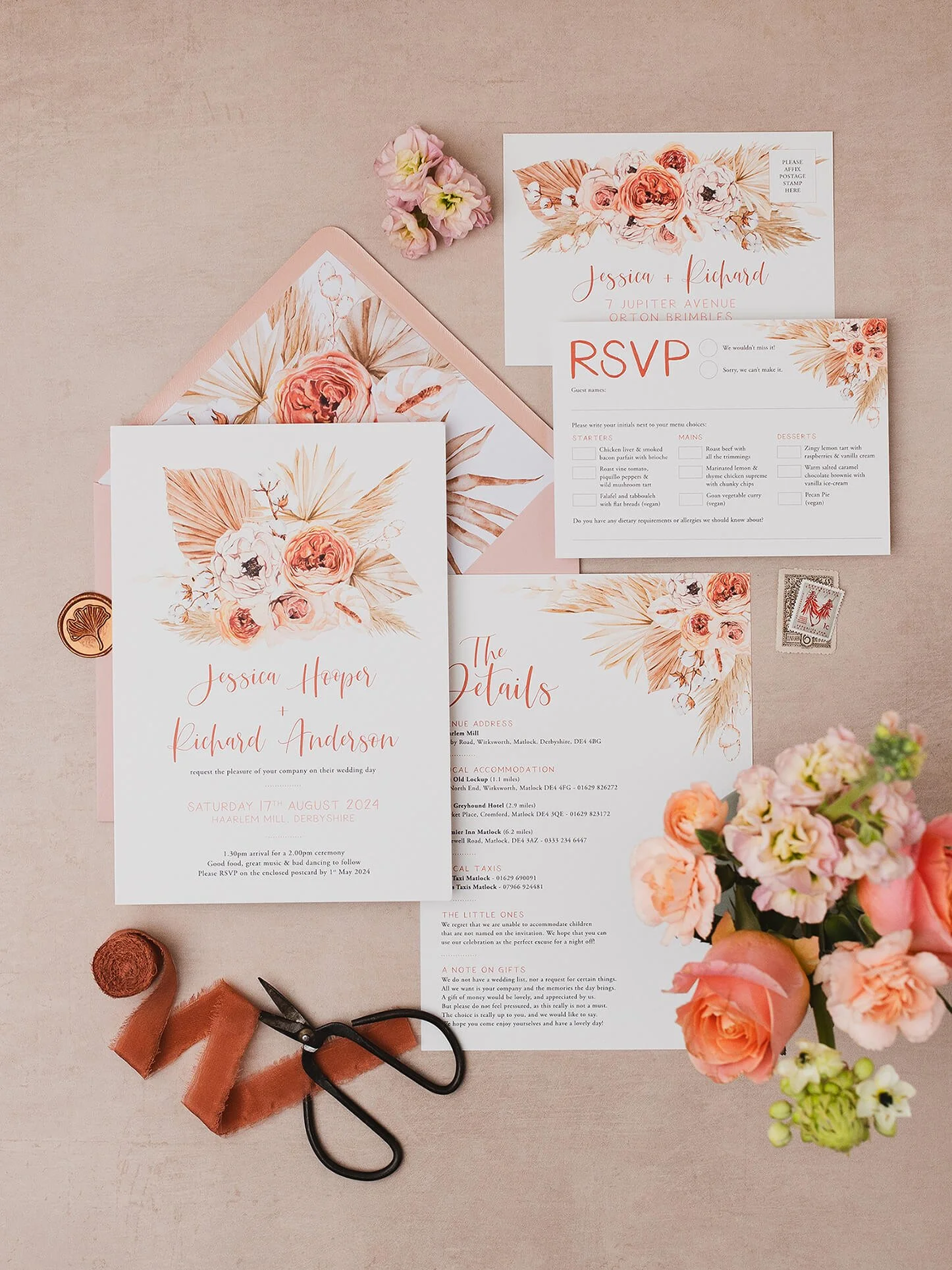 Pampas Invitation Sample