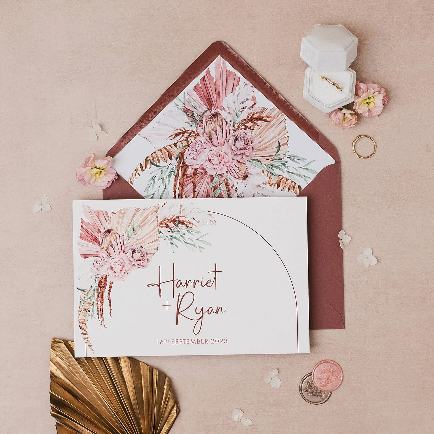 Aurora Concertina Wedding Invitation Sample