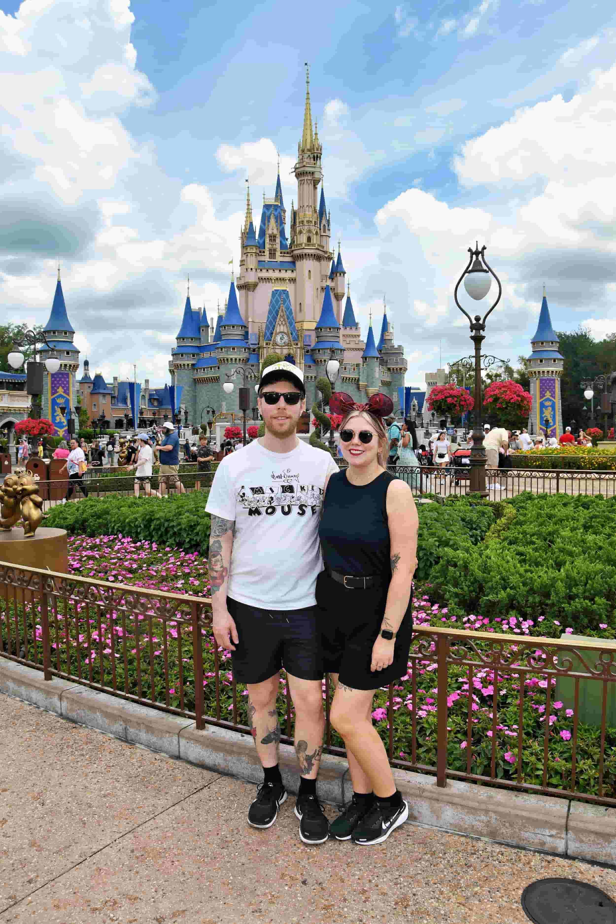A couple on their honeymoon at Walt Disney World Florida.
