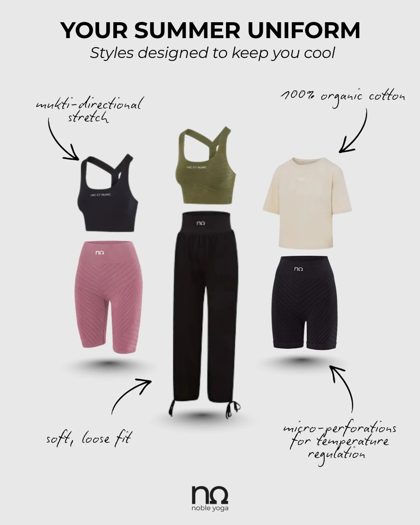 The heat has officially arrived in the UK ☀️
So we&rsquo;ve put together our go-to outfit rotations for hot studio days, sunny walks and everything in between.

Tap to shop each look! Every piece is designed with fabrics that move with you, keeping y