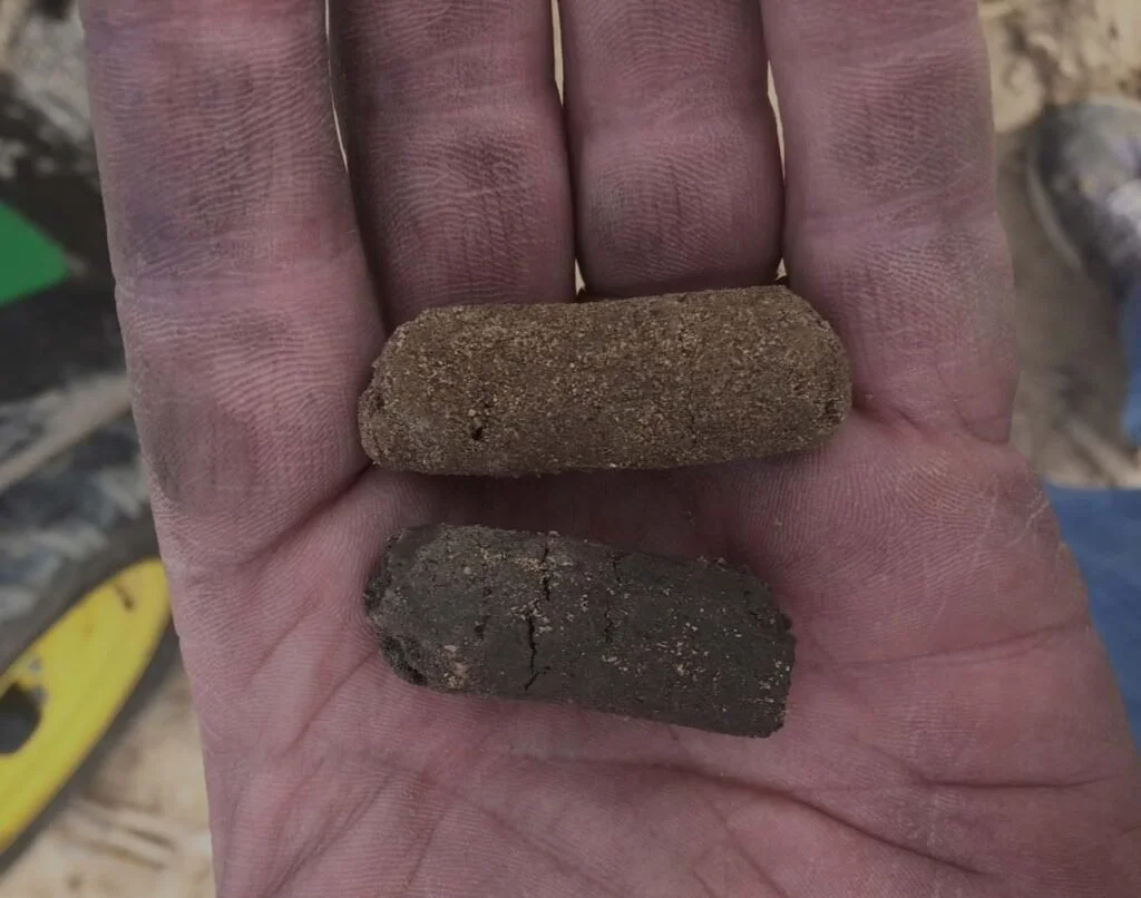 The difference between soil samples taken during a soil mapping