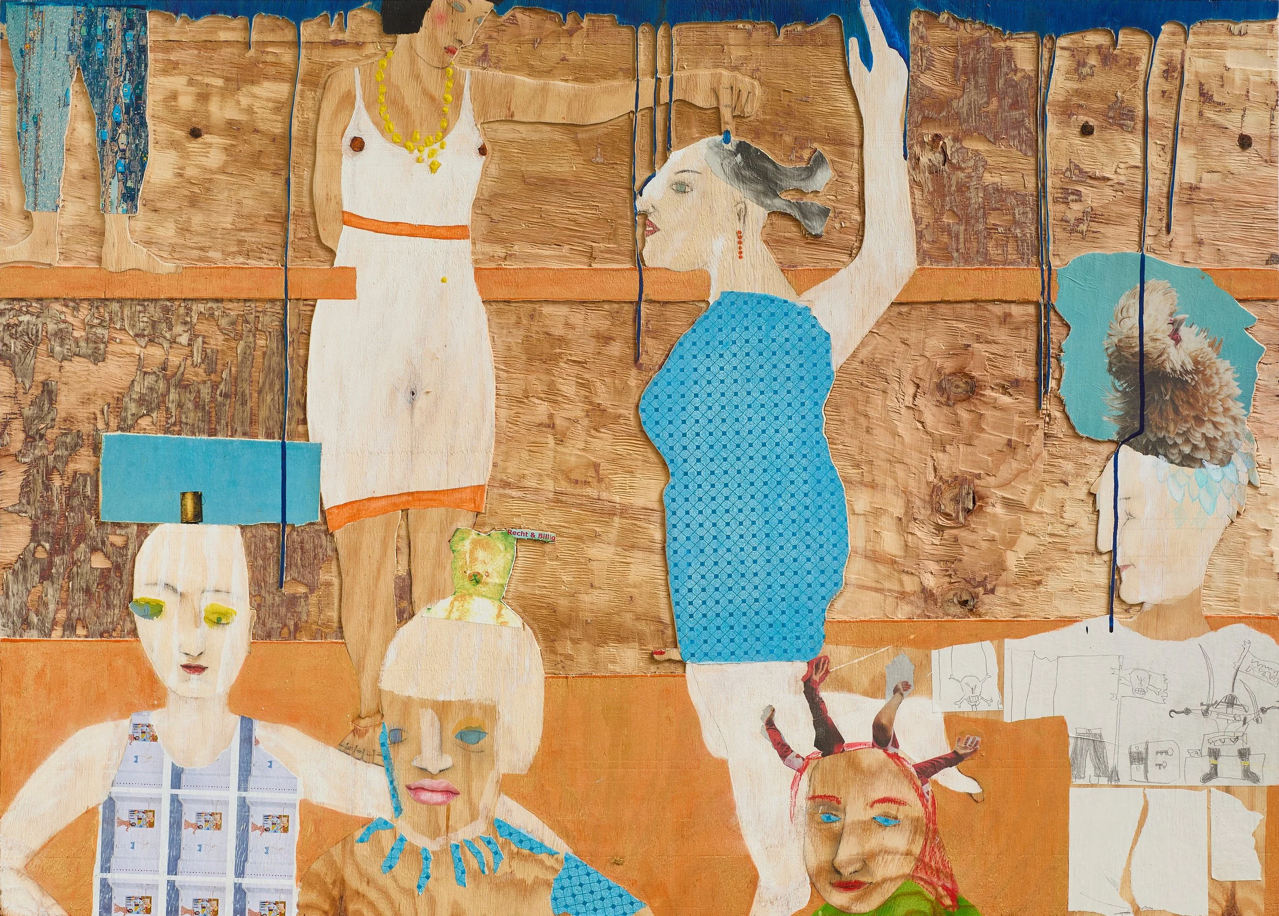 "Der Himmel ist oben" 2026 Mixed media 95 x 130 cm