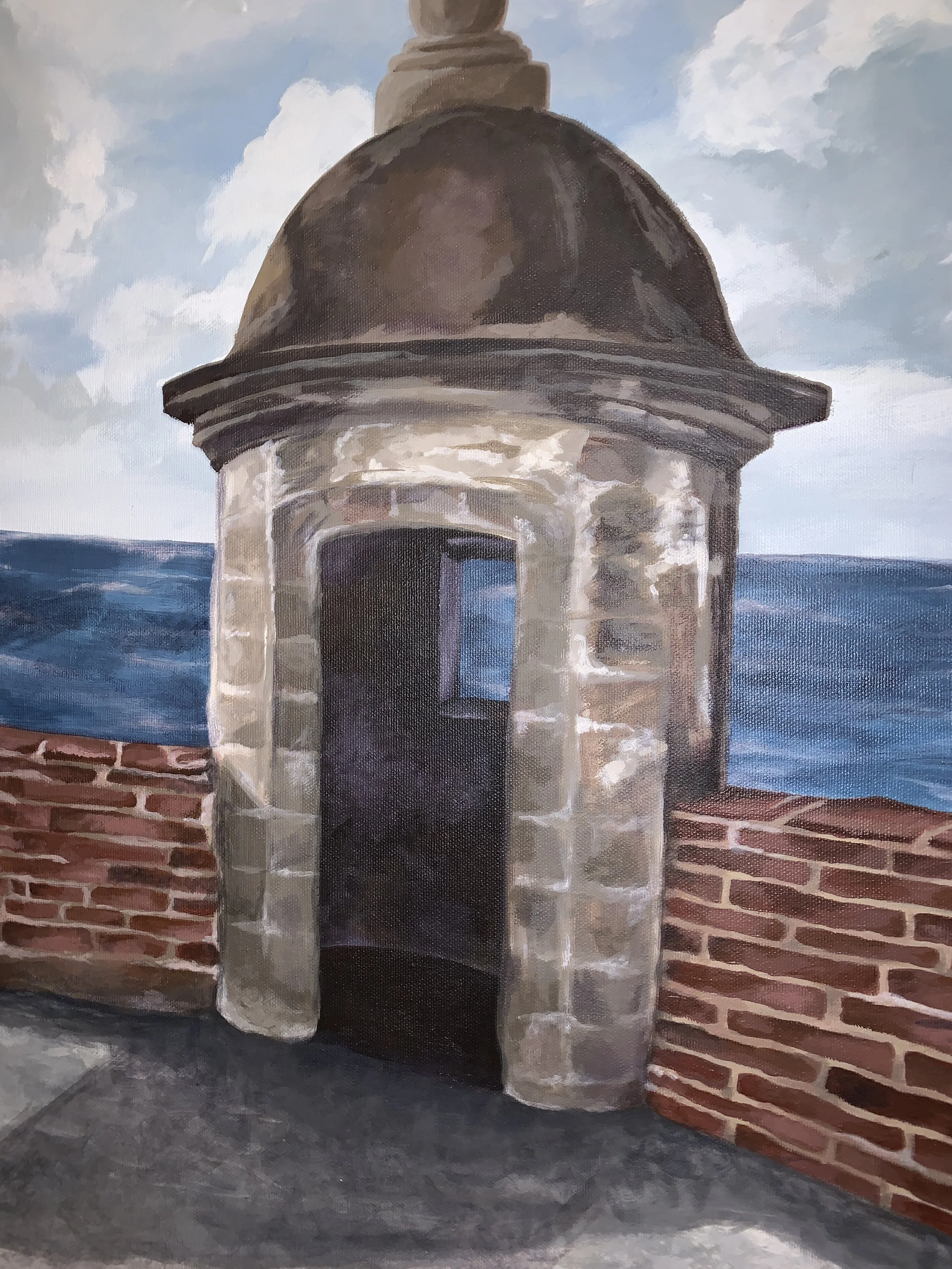 SAN JUAN FORT Acrylic Painting (18"x24"), Fall 2021. 