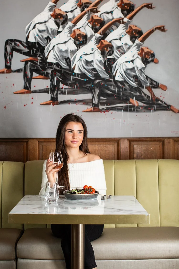 Eating Lunch at The Wood Norton Hotel.