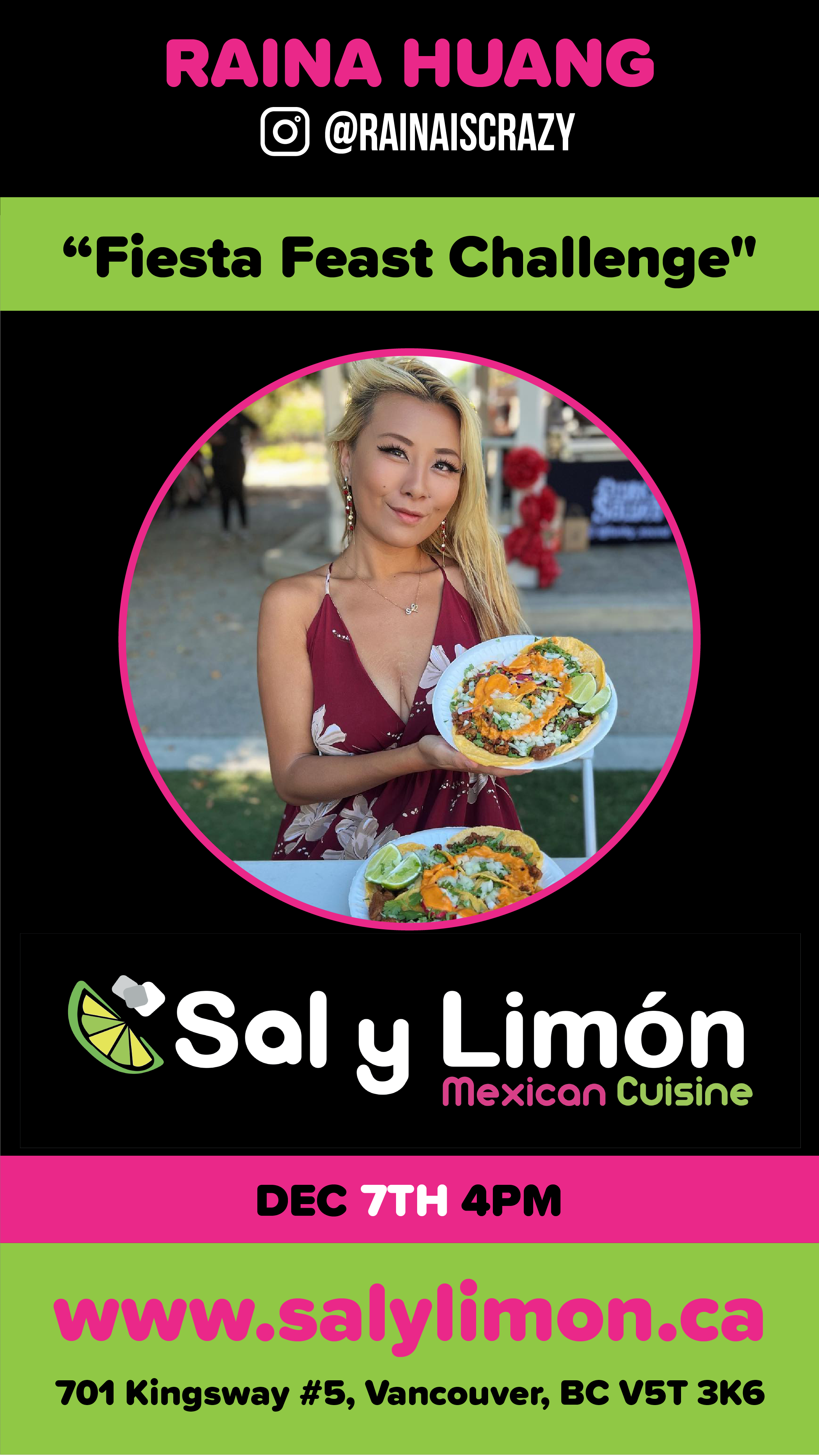 Raina Huang Event Flyer