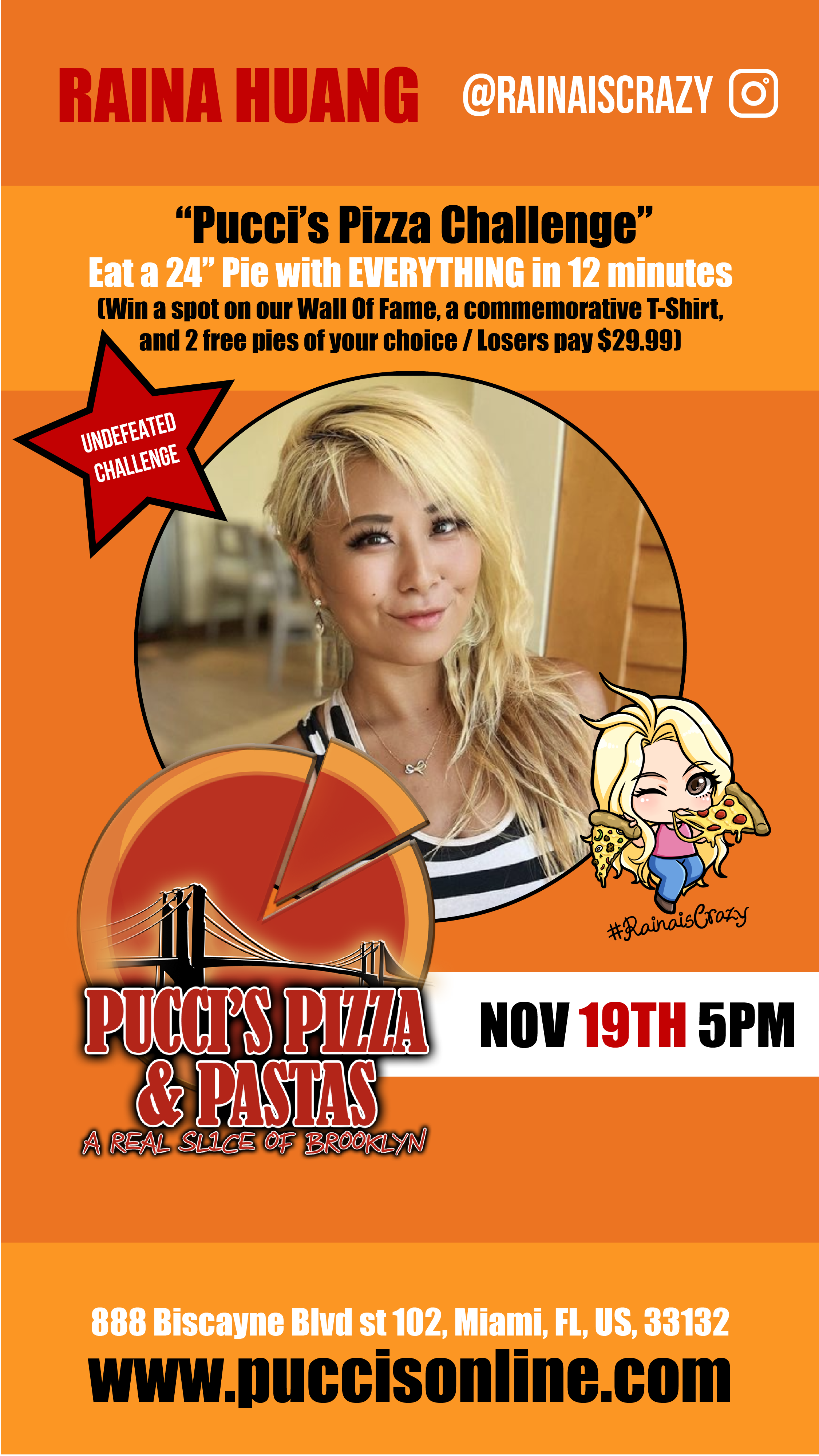 Raina Huang Event Flyer