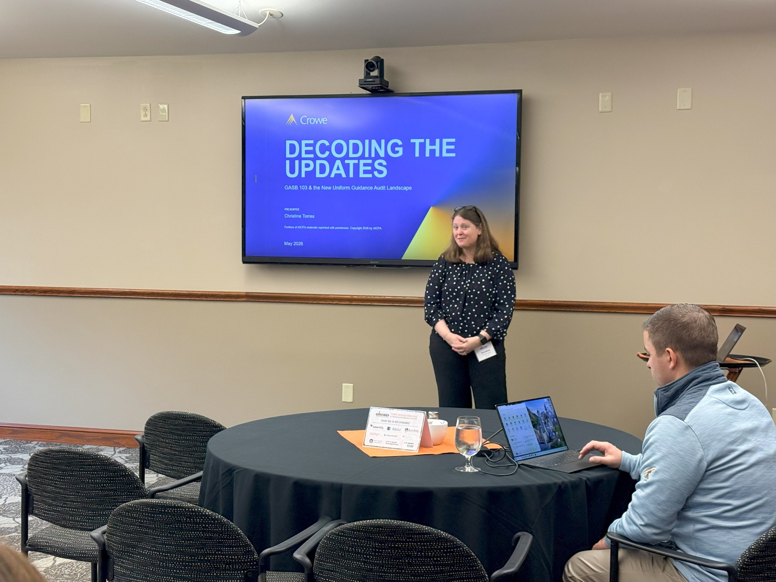 Presenter Christine Torres with Crowe