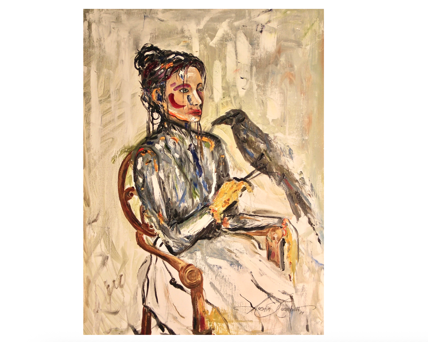 crow lady | 2018 | 11 x 17 in | oil on canvas