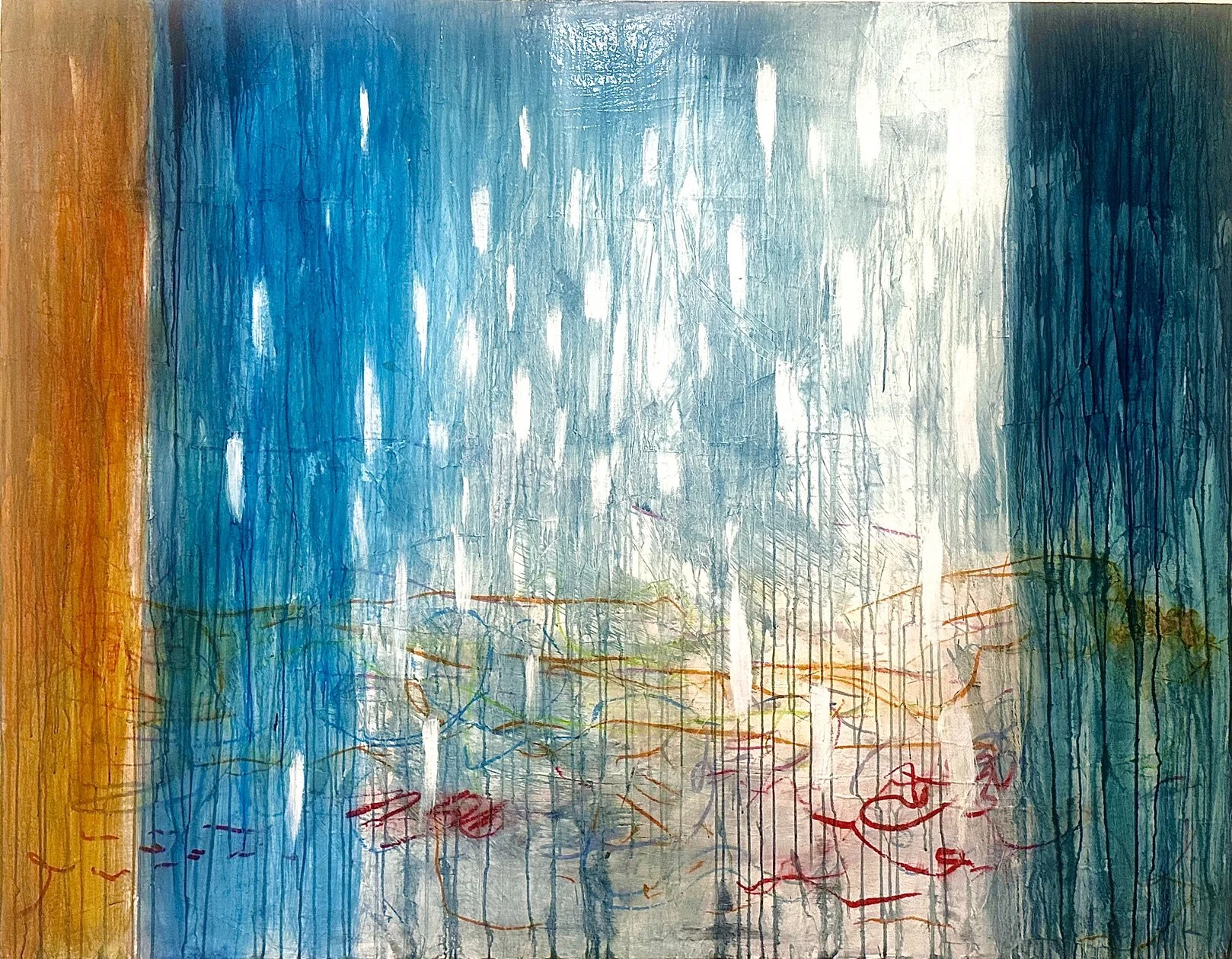  "Behind the Veil" 58" x 68" Acrylic on canvas

