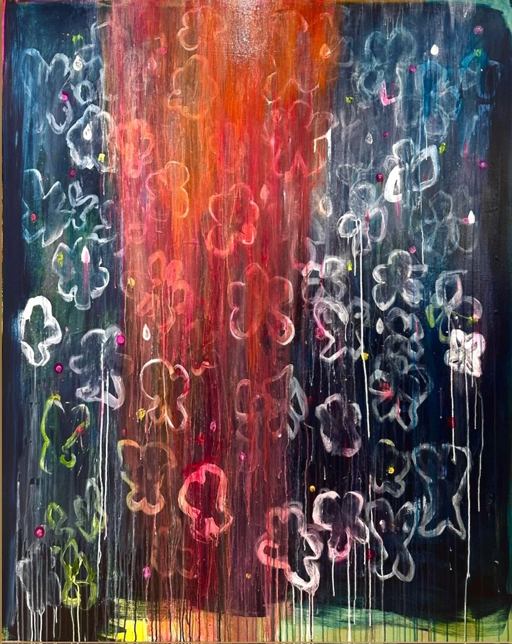 "Firefall"  68" x 53" Acrylic on canvas
