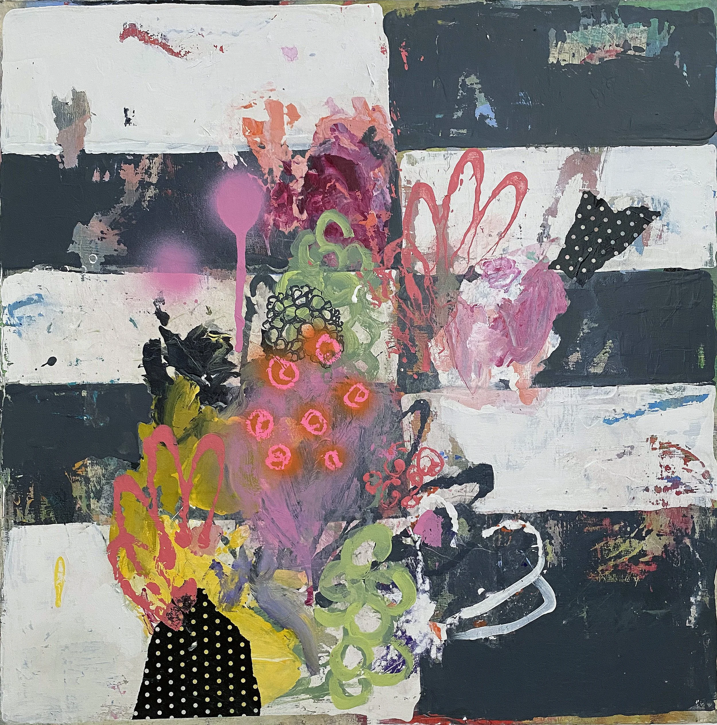 Wild Child 24 x 24 Mixed Media on panel  🔴