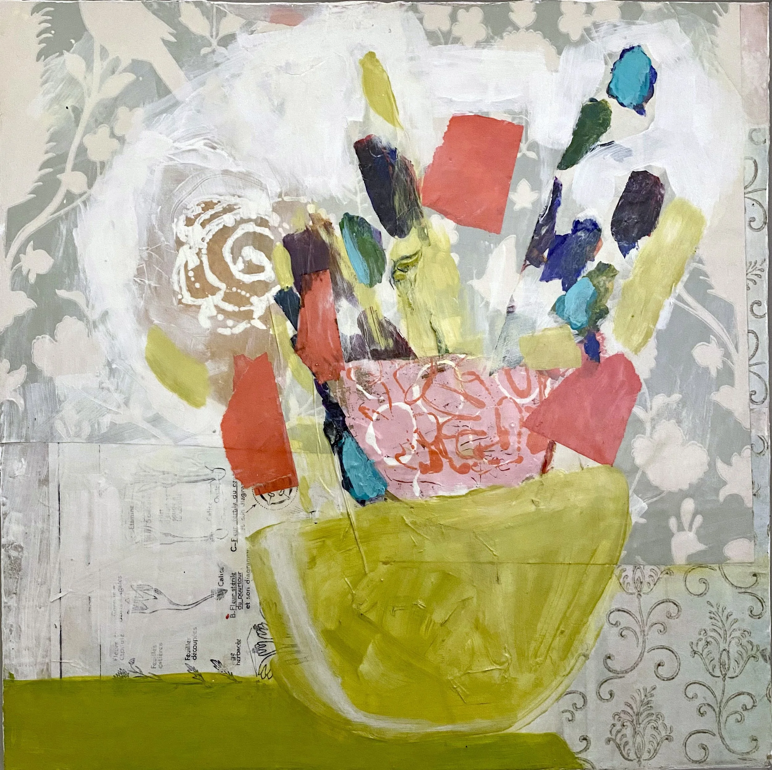 Spicey, 30 x 30 Mixed Media on panel 🔴