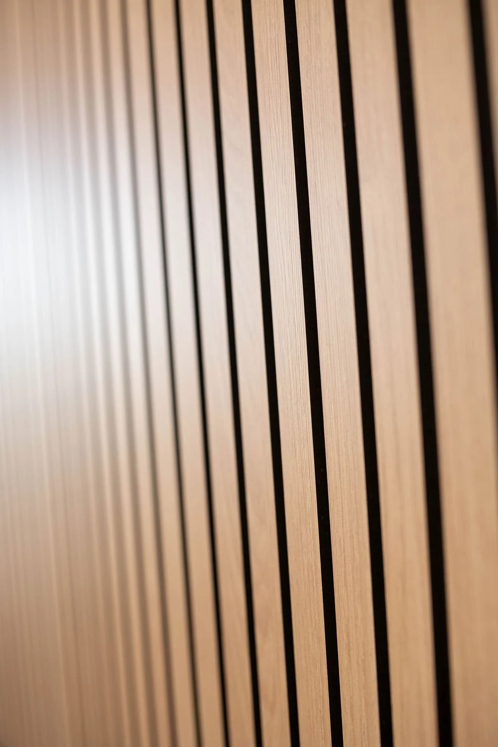 Wood paneling at our pelvic floor PT office, where we host group birth prep classes in Doylestown, PA