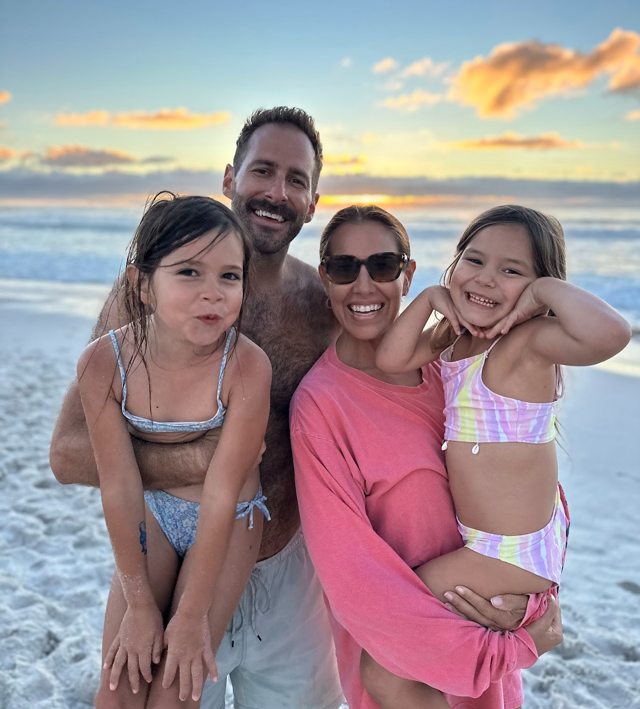 Julia Carter, owner of Craft Travel, and her family at their weekly beach sunset in Cape Town