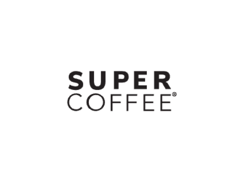 Super Coffee logo with the words 'Super' in bold and 'Coffee' underneath in a clean font.