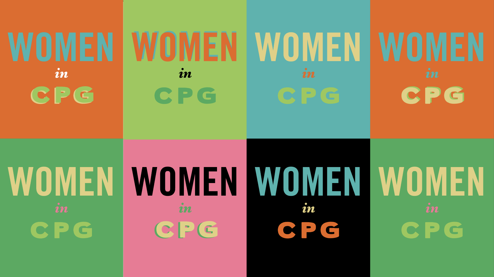 Women CPG Summit colorful logo collage