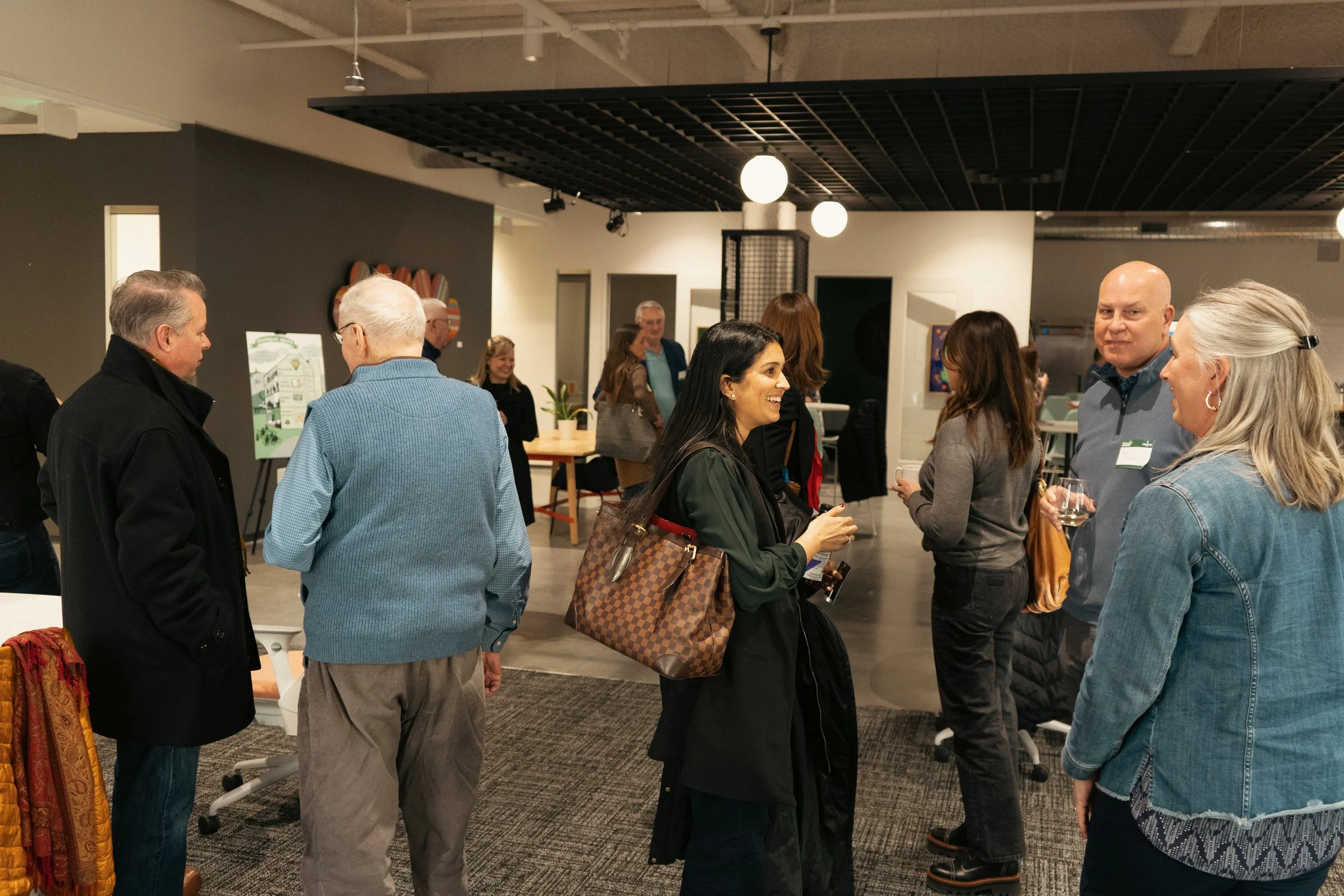 People gathered at a social event