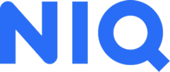 Close-up of blue text spelling 'NIQ' on a white background.