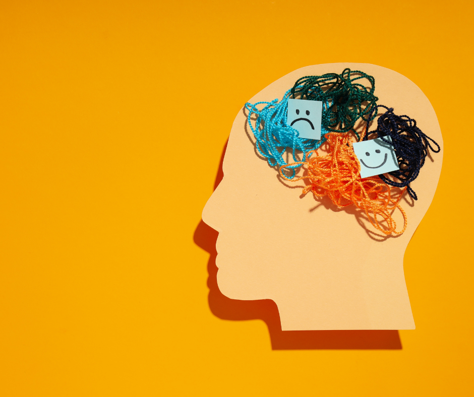 An image of a cluttered mind, worried about eating disorder recovery while a loved one diets