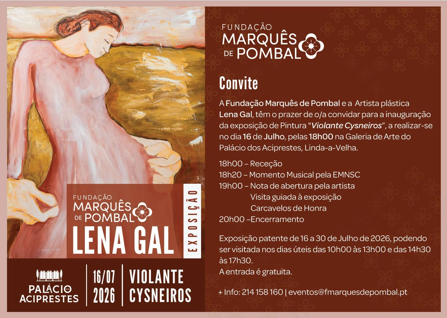 Convite | Inauguração da Exposição "Violante Cysneiros"