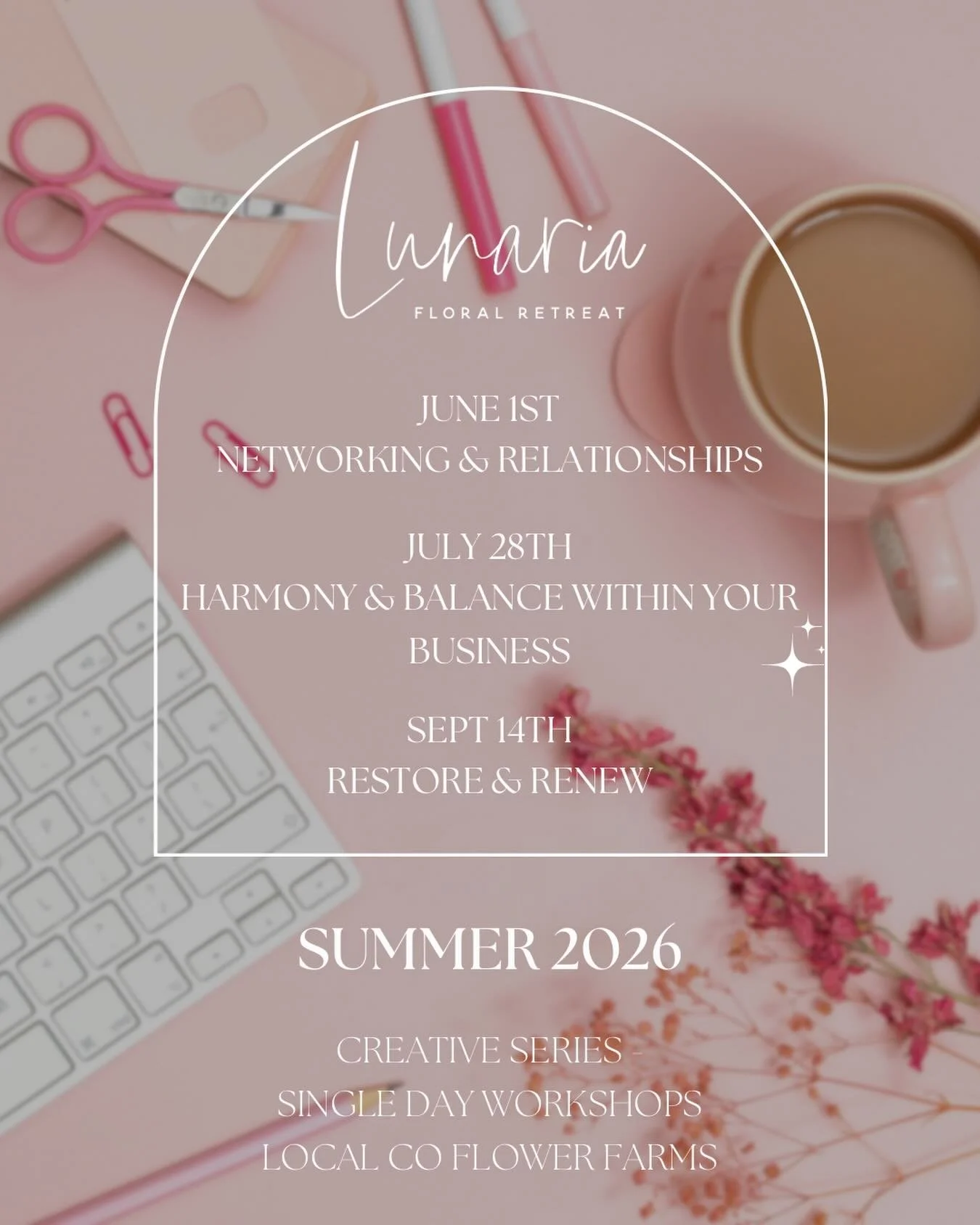 3 dates to choose from and 3 different themes. BUT every workshop has the same goal - connection, creativity, and community.

Get your tickets now! Early bird pricing for July and Sept is still open. Link in bio.