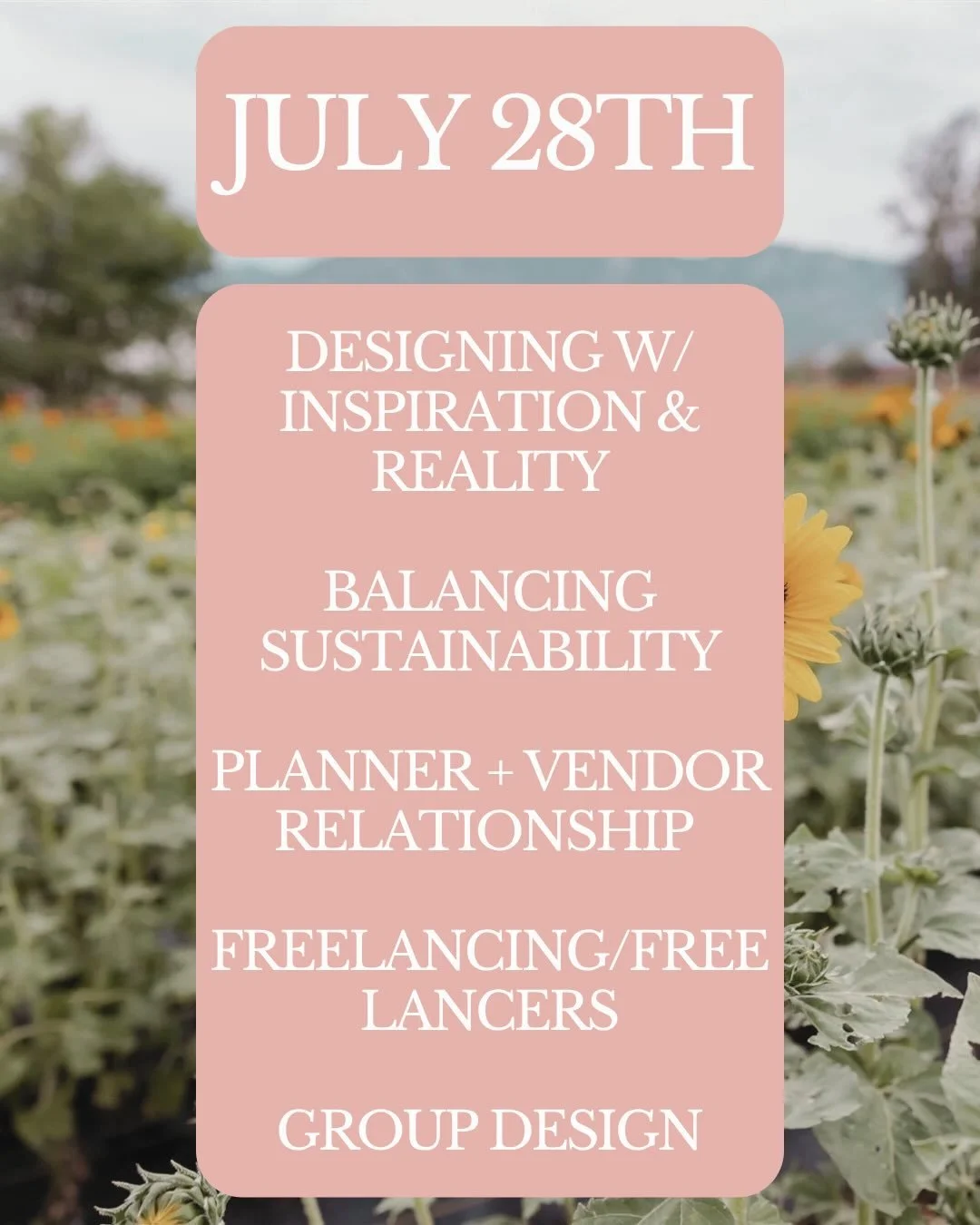 Break up wedding season with being an a space with like-minded individuals learning from one another. 

#weddingpro #weddingproeducation #weddingeducation #communityovercompetition #coloradoworkshop