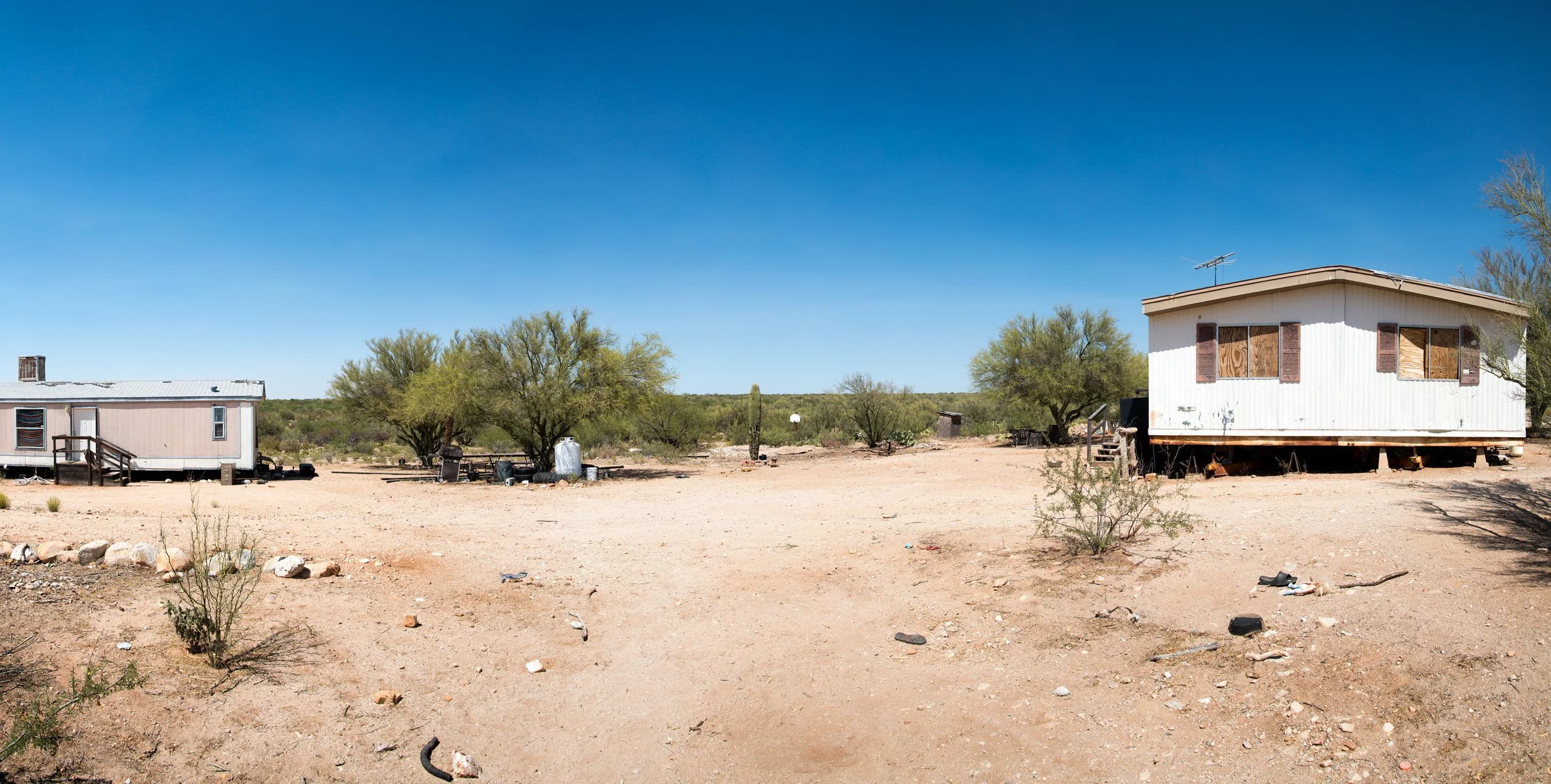  I came upon this house, on the Tohono O’odham Reservation, while searching for the site where the skeletal remains of an unidentified migrant were found in 2015. The owner, Stan, who gave me permission to photograph, told me that a few months earlie