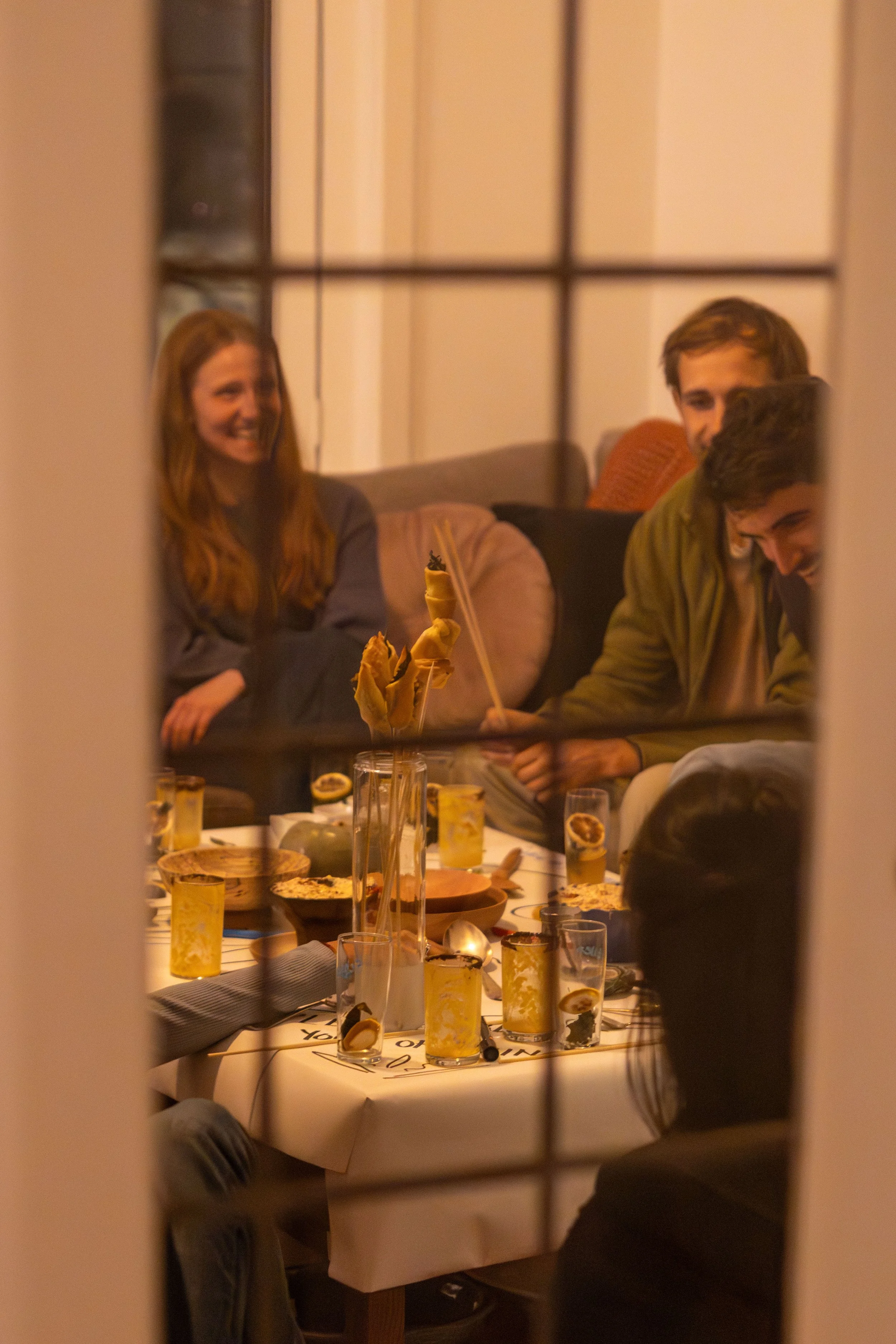 Cocktail hour before dinner