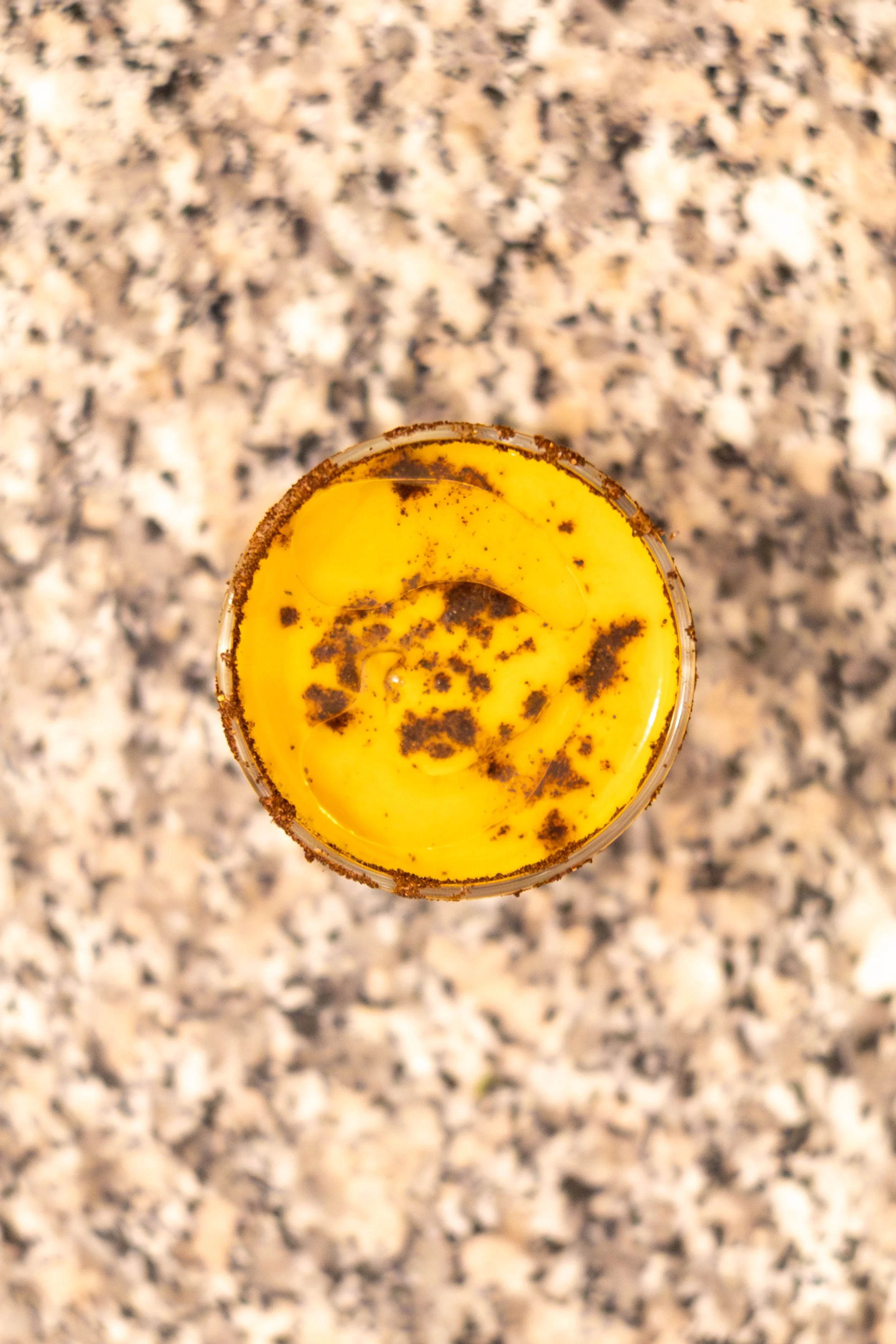 A spiced coffee rim, ginger carrot coconut cream velouté