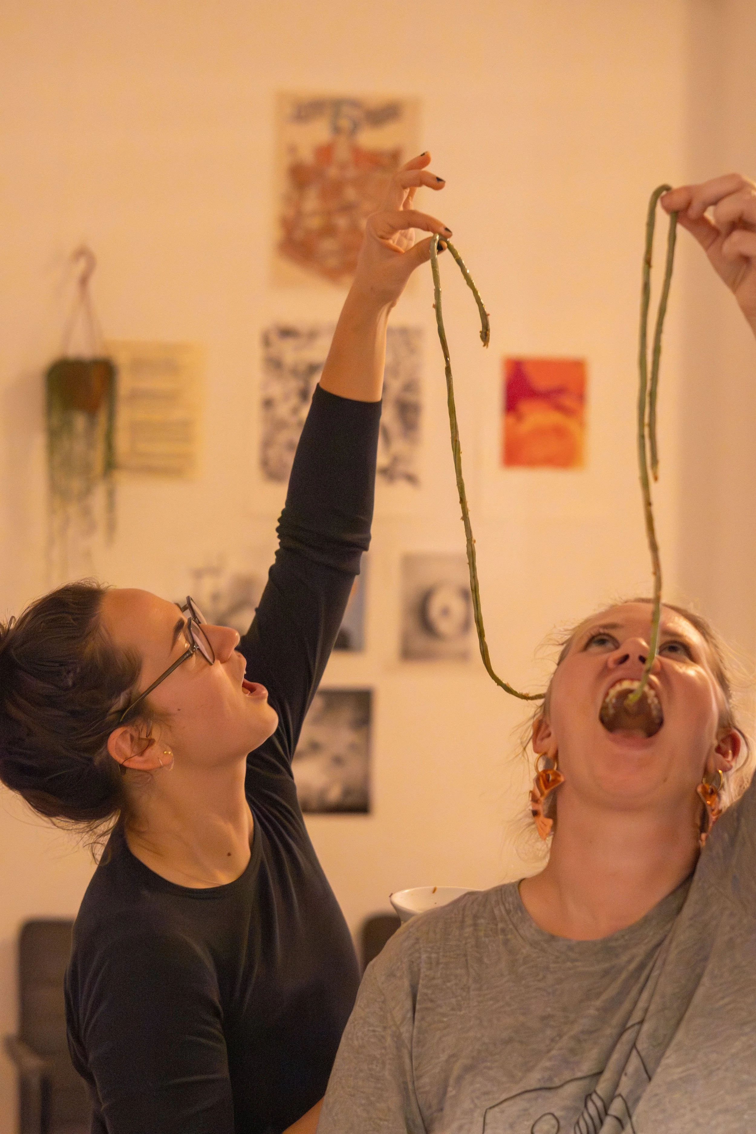 Chinese long beans with crispy shallots