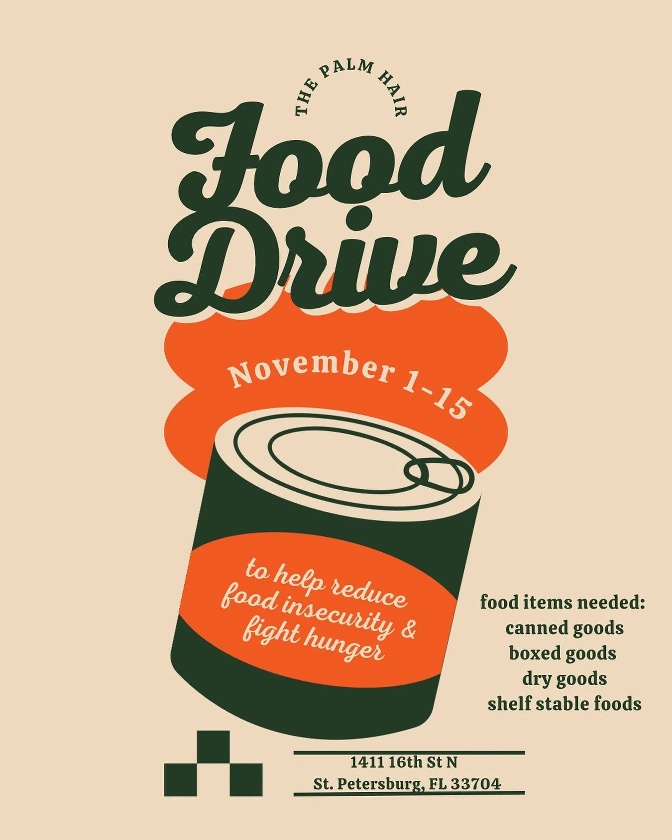 to help those in our local community and make sure no one goes hungry this holiday season, The Palm is doing a food drive and we&rsquo;re inviting our clients to to help us make a difference 🤍 

every person who donates will be entered into a raffle