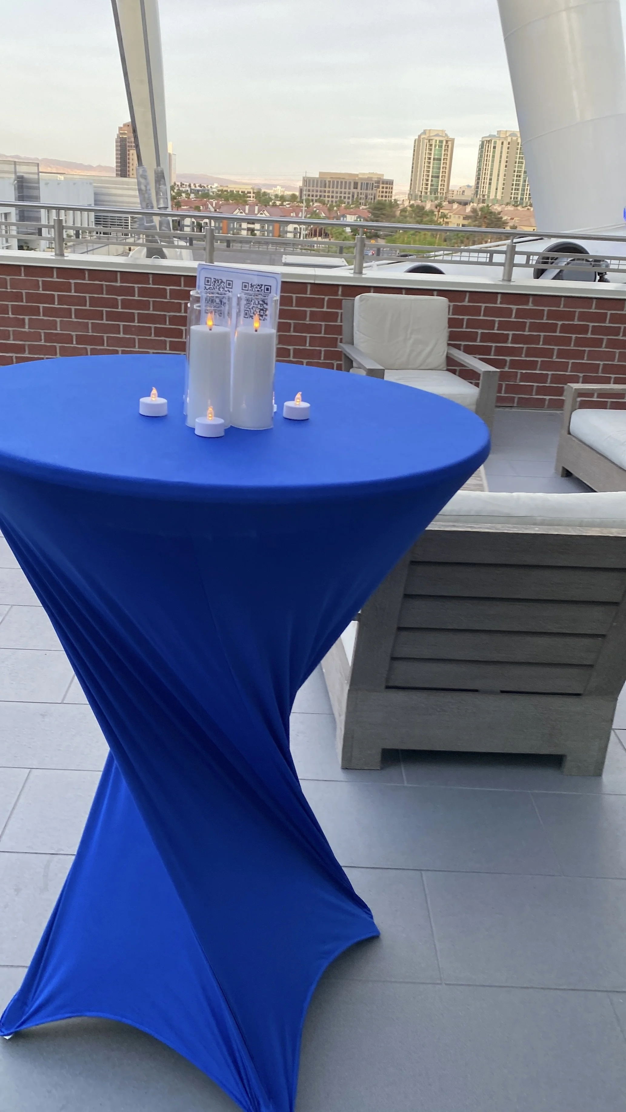 Professional LED candle arrangements for corporate event ambiance and elegant party rentals, illuminating business gatherings with sophisticated flameless lighting