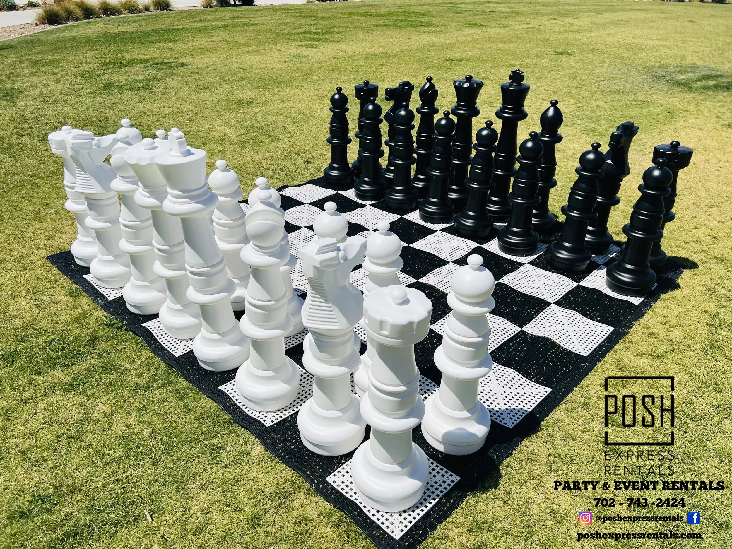 Giant Chess Event Rentals - Posh Express Rentals in Las Vegas - Party Rentals & Event Rentals - Wedding Rentals - Photo Booth Rentals - Baby Shower Rentals