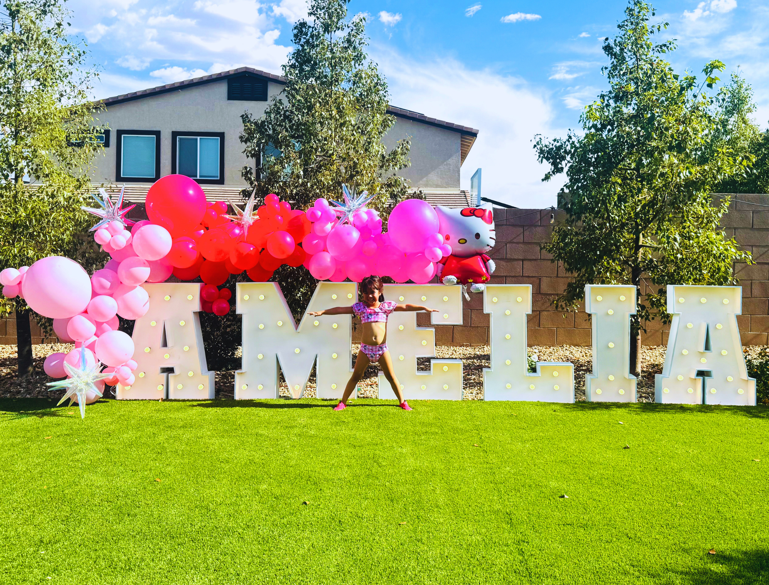 Bright marquee letters in Las Vegas from Posh Express Rentals. Essential party rentals and Event Rentals for illuminated wedding decor and birthday celebrations.