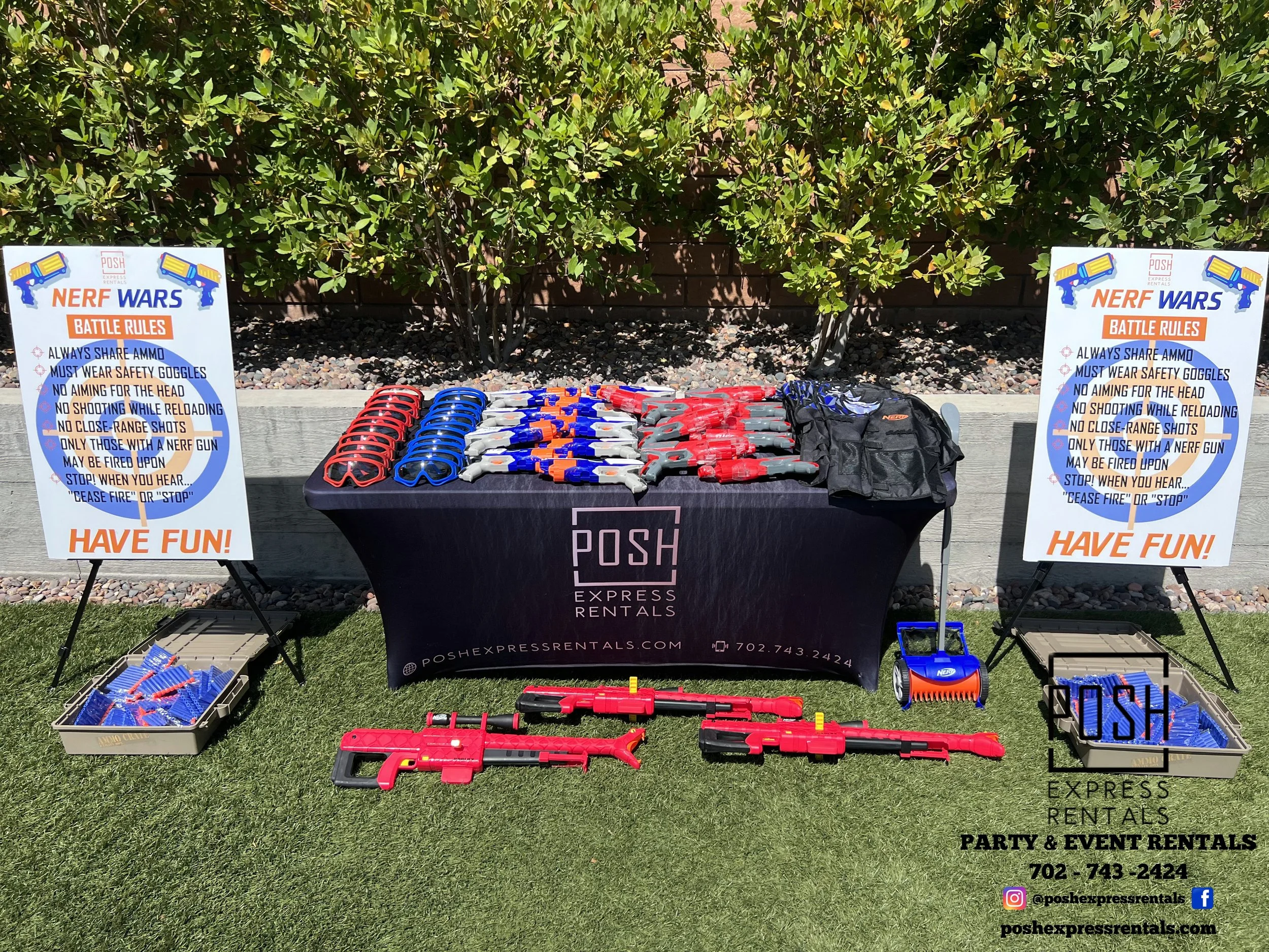 Nerf Wars Rentals - Posh Express Rentals in Las Vegas - Party Rentals & Event Rentals - Wedding Rentals - Photo Booth Rentals - Baby Shower Rentals