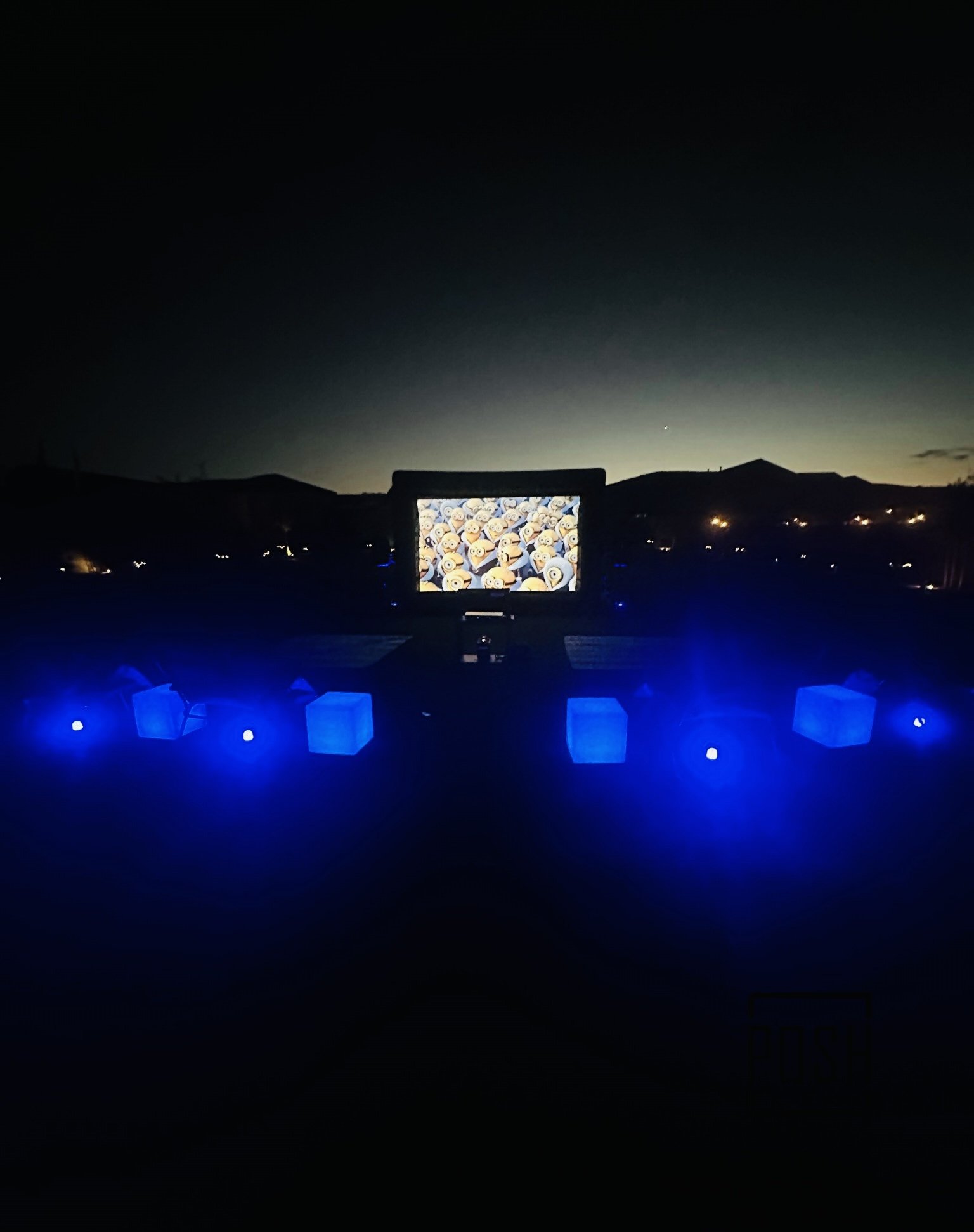 Posh Express Rentals outdoor movie theatre rentals in Las Vegas. High-quality party rentals and event rentals for backyard cinema nights and outdoor community screenings.
