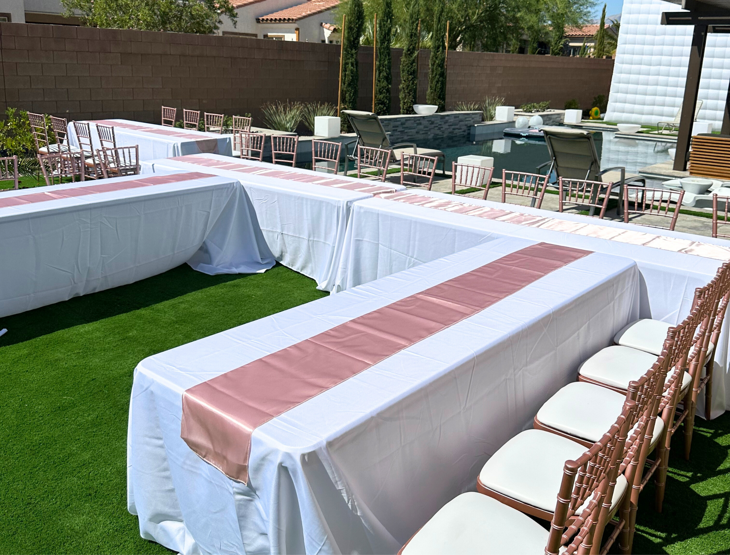 Hibachi Table Rentals with Chairs & Linens for Corporate Events and Parties