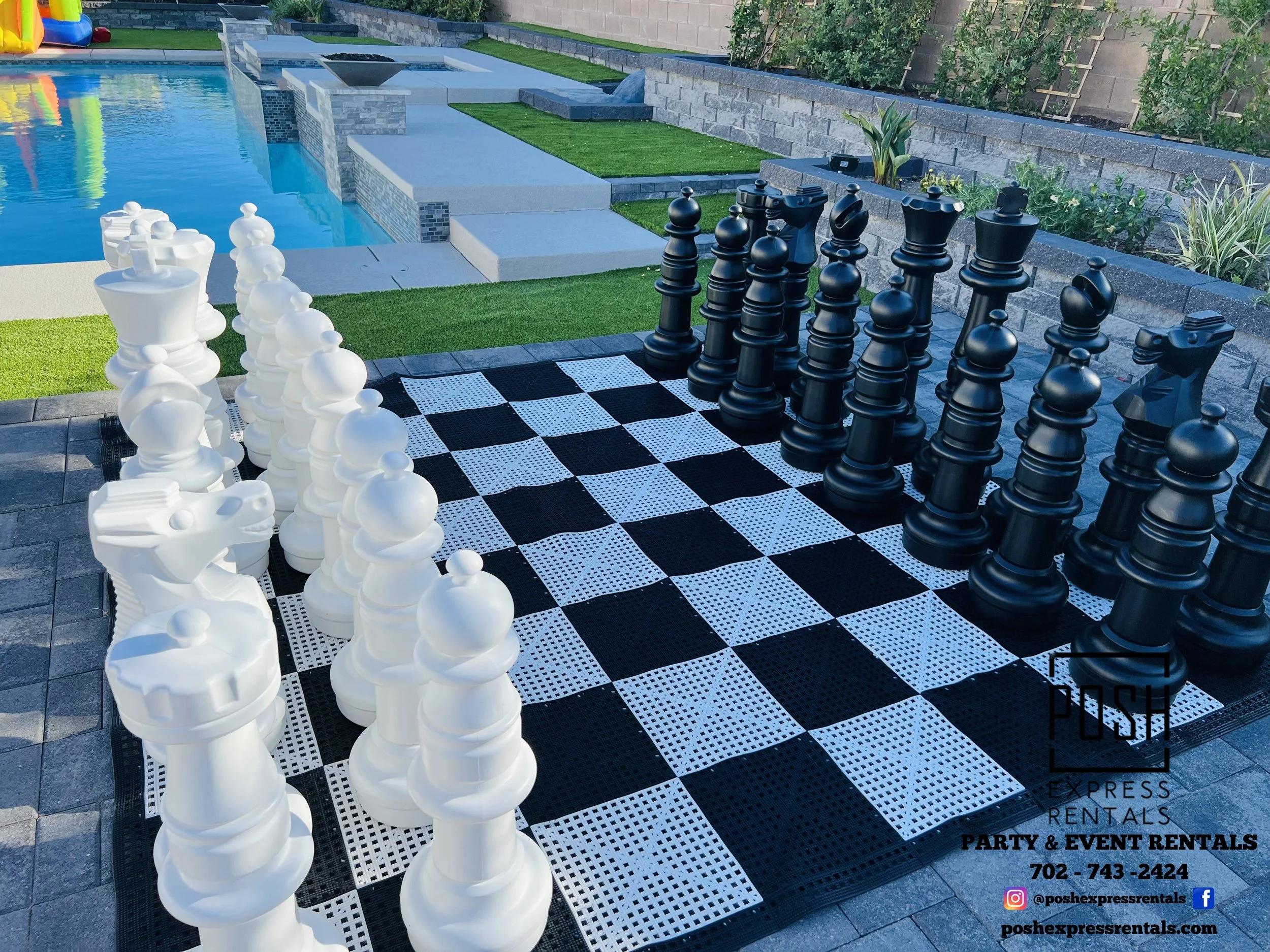 Giant Chess Party Rentals - Posh Express Rentals in Las Vegas - Party Rentals & Event Rentals - Wedding Rentals - Photo Booth Rentals - Baby Shower Rentals