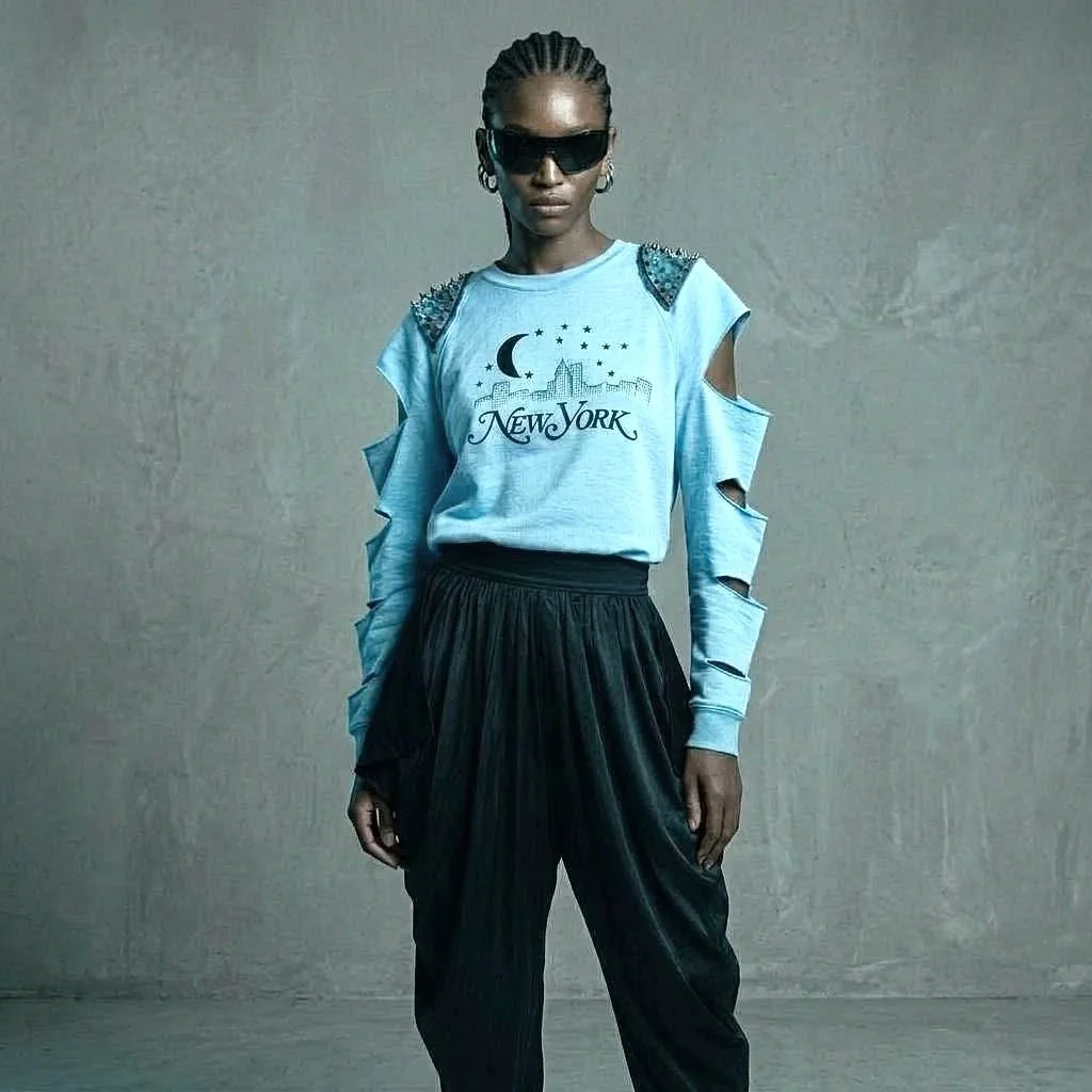 VINTAGE NEW YORK SLASHED SWEATSHIRT