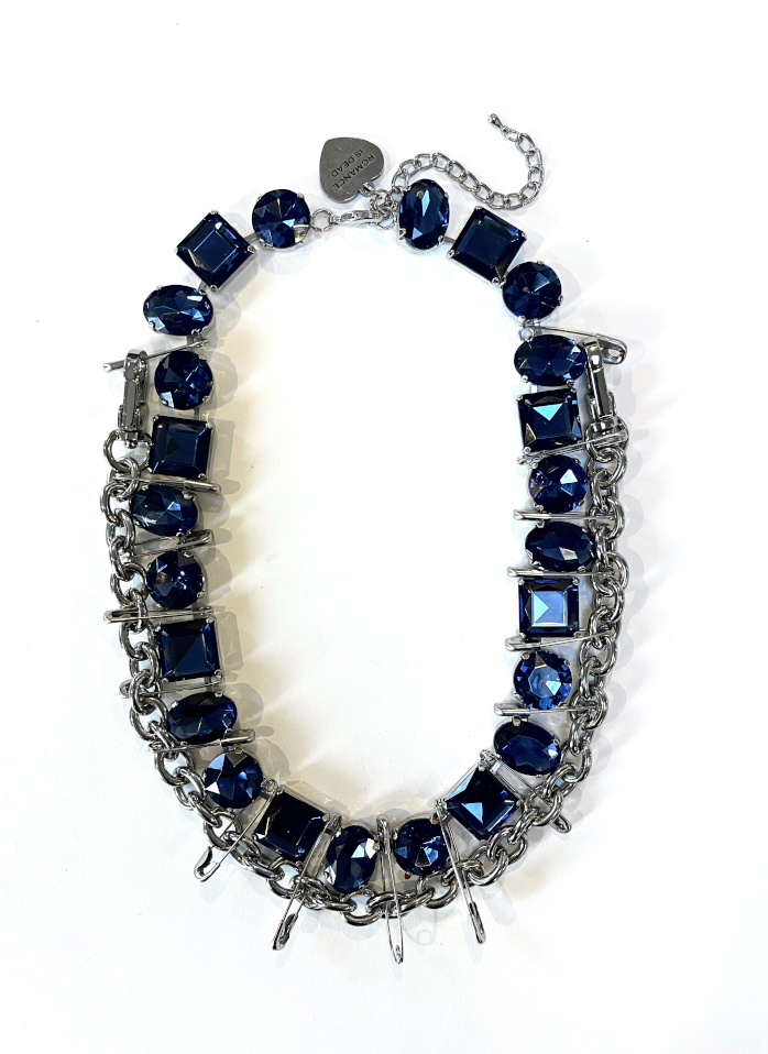 BLUE BLING CHOKER
